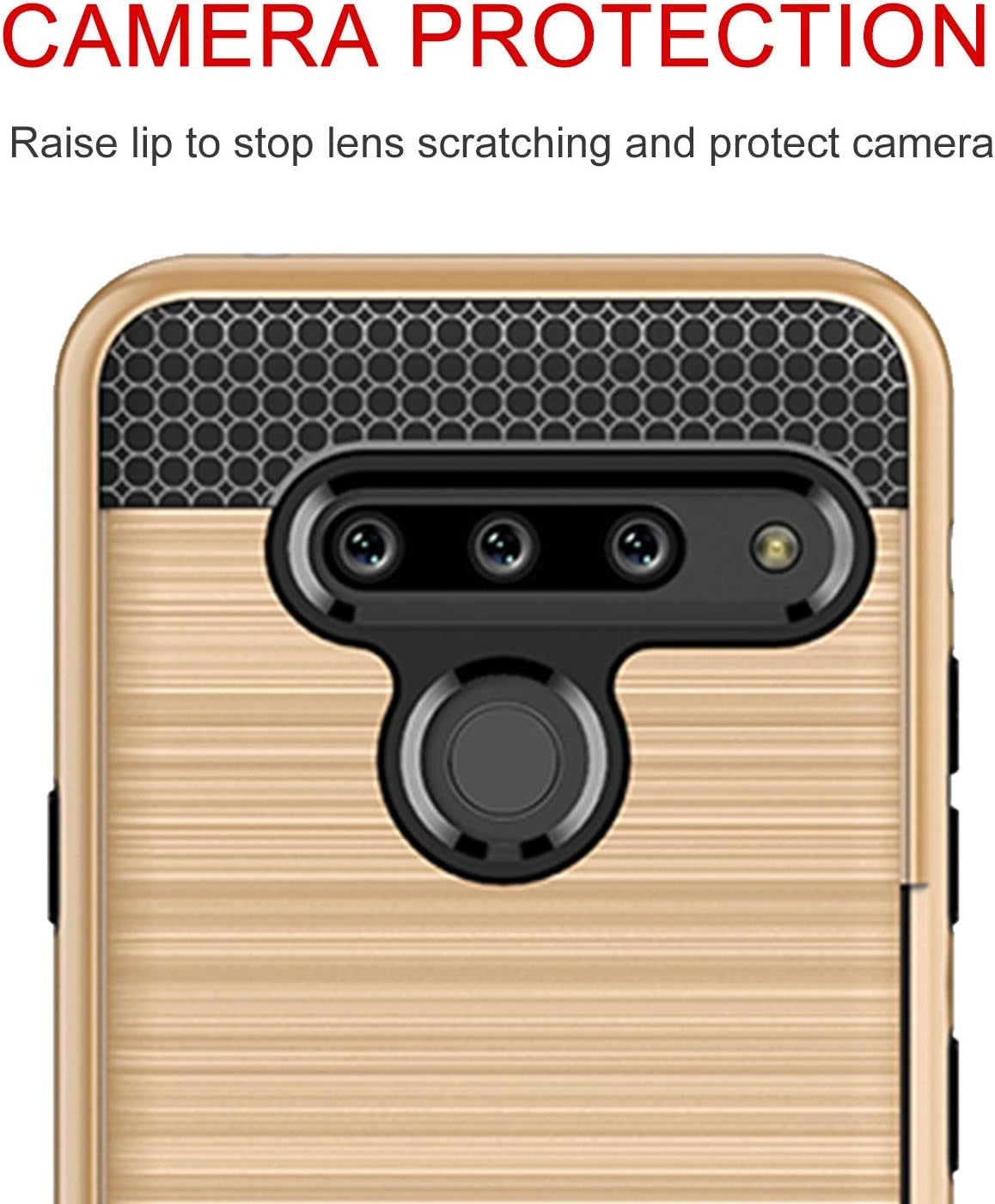 Case for LG G8, Thinq Case with Card Slot Holder, Shock Absorption Case Protective Cover for LG G8 (Gold)  jia   