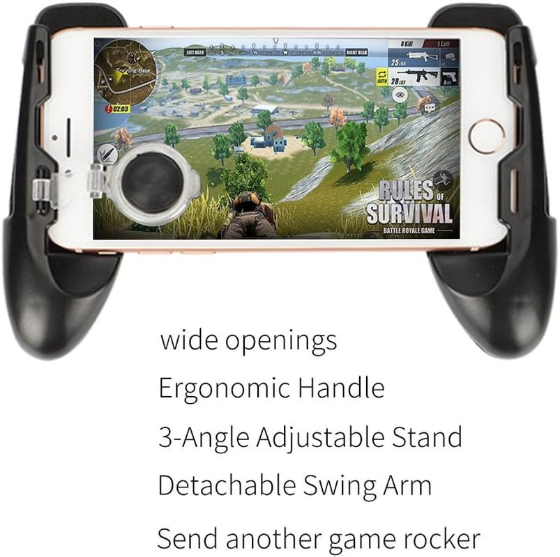 NBHOLDER Mobile PUBG Joystick Controller Grip Case for Smartphones, Mobile Phone Gaming Grip with Joystick, Controller Holder Stand Joypad with Ergonomic Design (Black)  NBHOLDER   