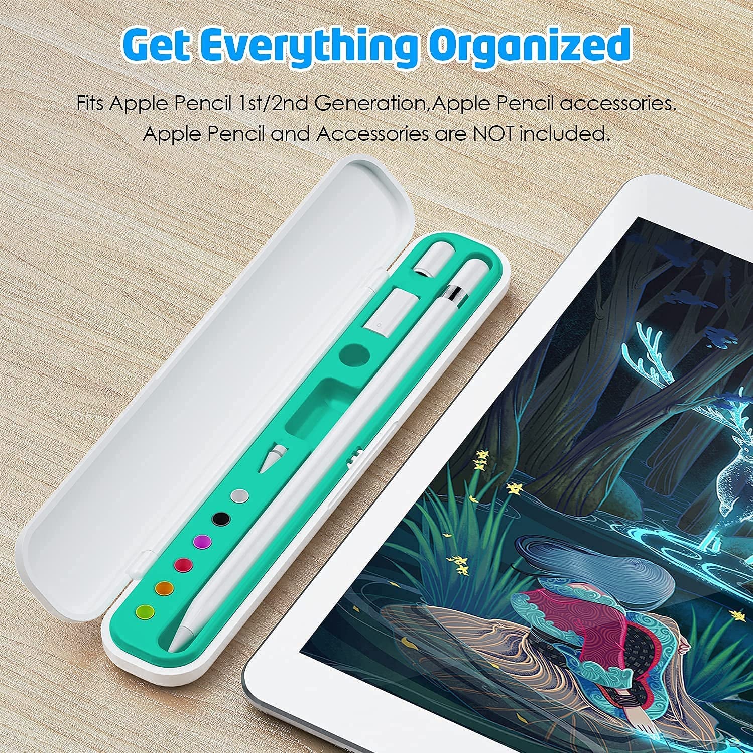 Wixgear Carrying Pencil Case Compatible with Apple Pencil 1St and 2Nd Generation and Accessories-White with Holder for Tips  WixGear   