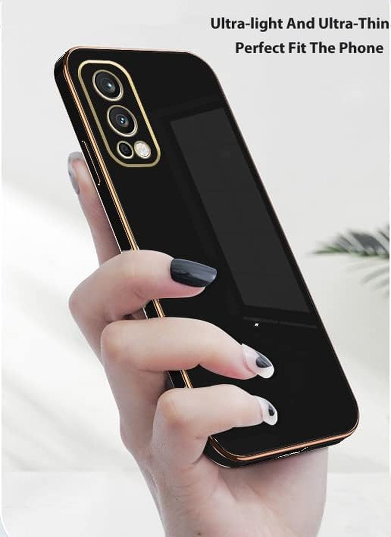 Wousunly Compatible with Oneplus Nord N20 5G Case Silicone Pink, Plating Phone Oneplus Nord N20 5G Case Shockproof Thin and Soft Cover (Dark Black)  Wousunly   