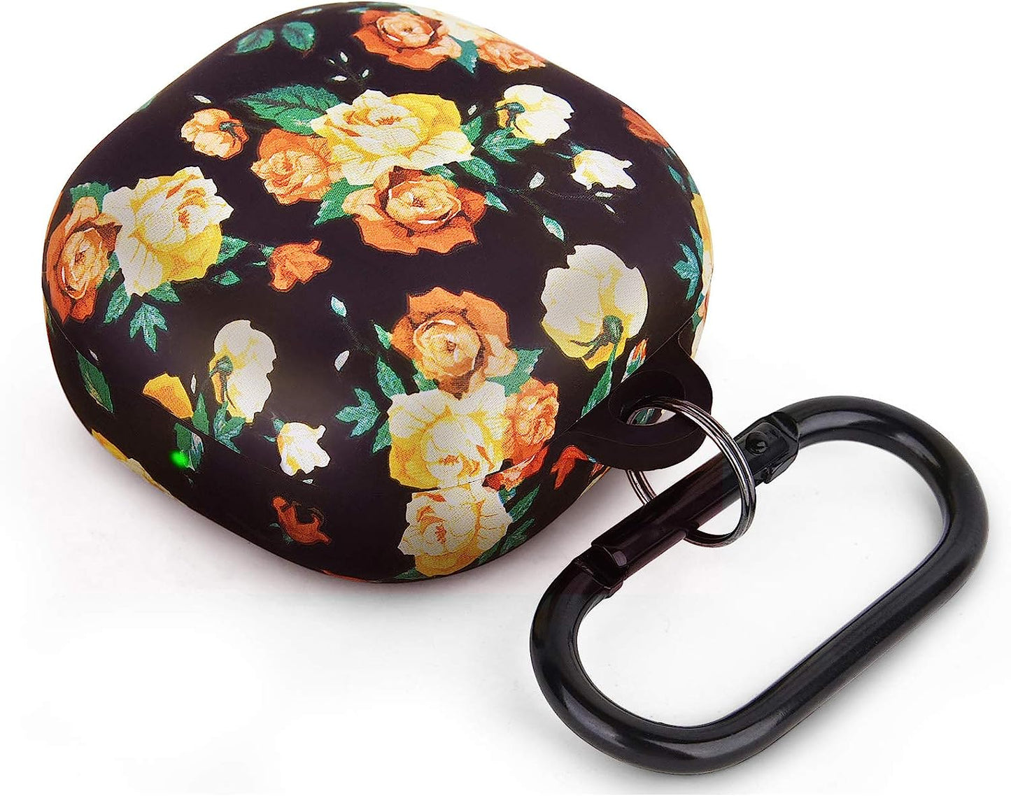 AIRSPO Floral Print Silicone Case Compatible with Samsung Galaxy Buds 2 Case (2021) / Galaxy Buds Pro Case (2021) / Galaxy Buds Live Case (2020) (Black Rose)  AIRSPO   