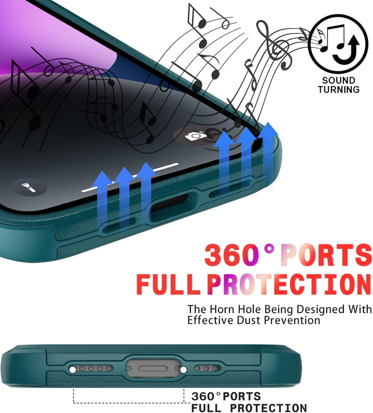 Diverbox Designed for Iphone 14 plus Case with Screen Protector Camera Lens Cover Heavy Duty Shockproof Shock-Resistant Cases for Apple Iphone 14 plus Phone 6.7 Inch (Dark Green)  Diverbox   