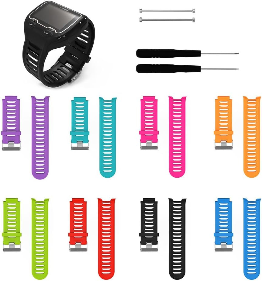 QGHXO Band for Garmin Forerunner 910XT, Soft Silicone Replacement Watch Band Strap for Garmin Forerunner 910XT Sport Watch, Fits 6.0 Inches-8.1 Inches Wrist  QGHXO   