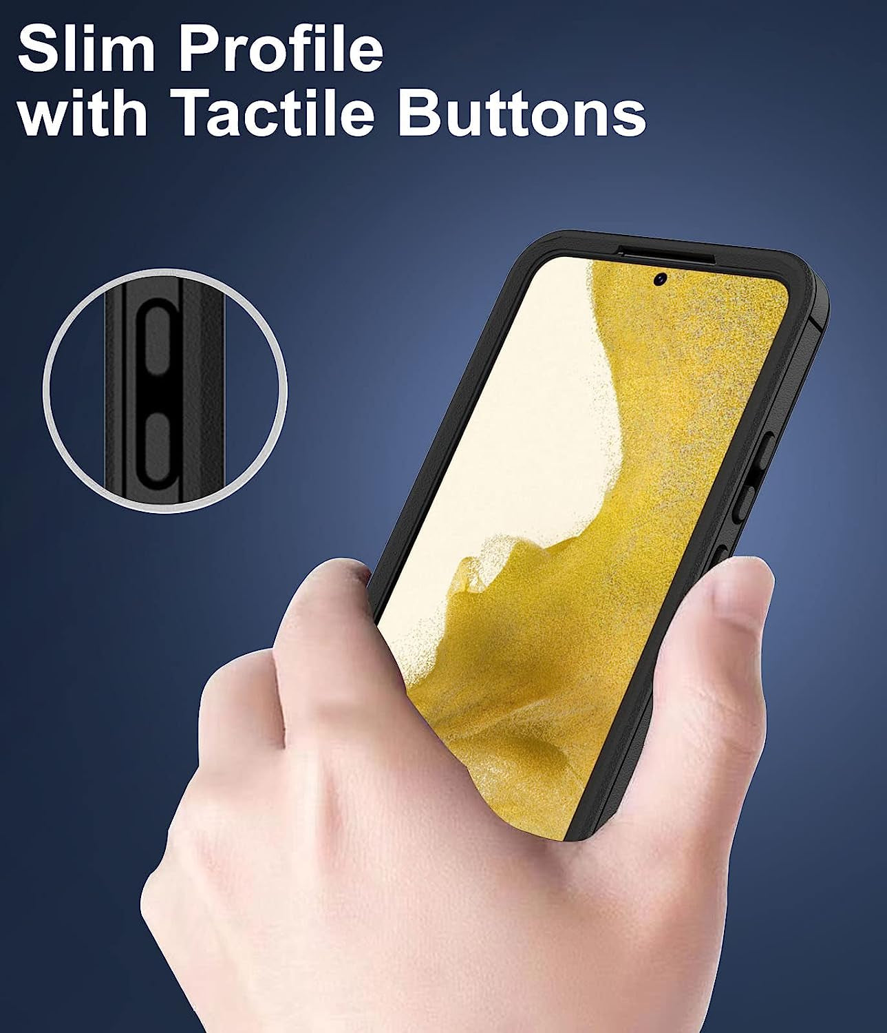 Dahkoiz for Samsung Galaxy S22 plus Case, Dust-Proof Port Cover, Full Body Durable Silicone Rubber Phone Case for Samsung Galaxy S22 plus 5G, Black  UNISMART INC   