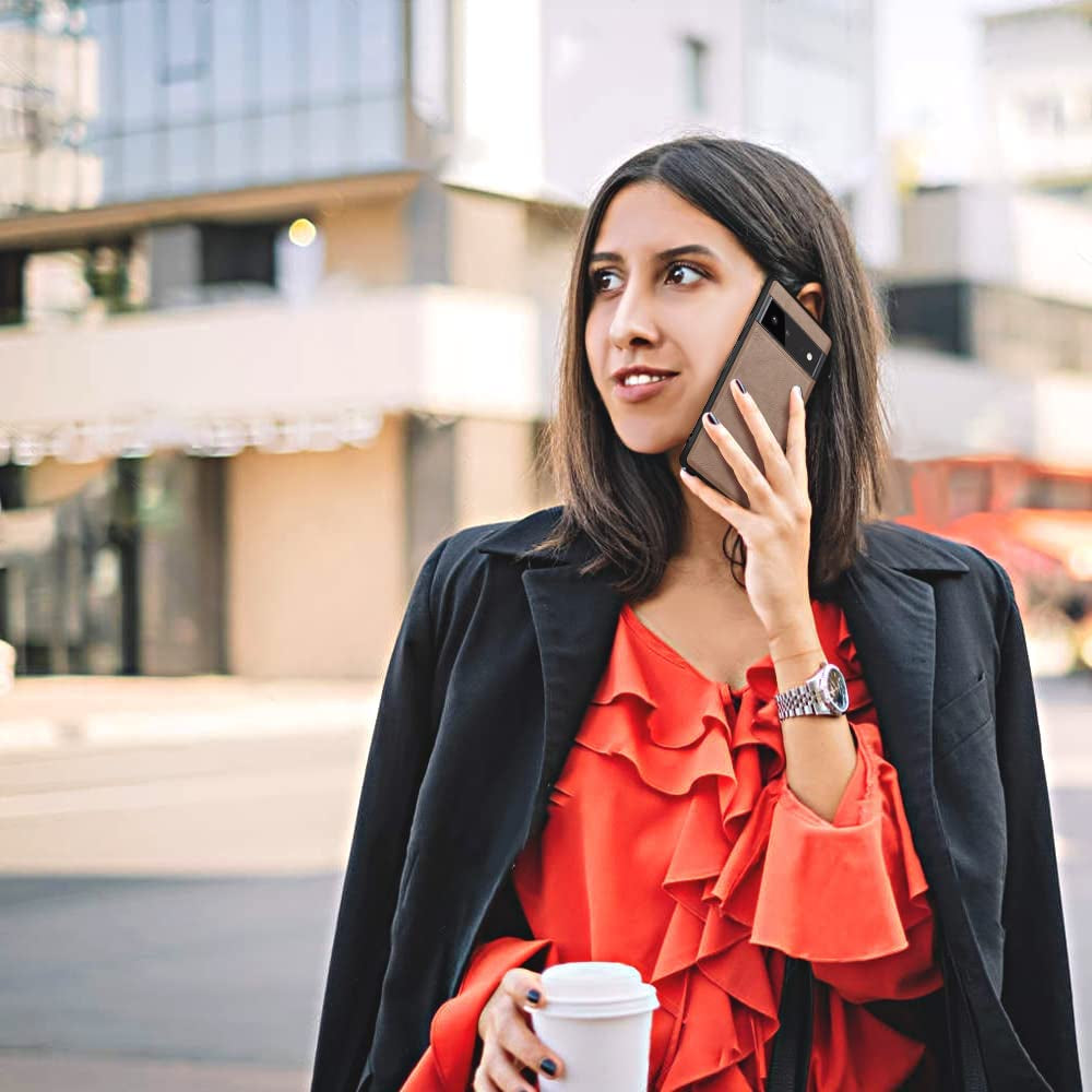 X-Level Google Pixel 6 Case,Anti-Scratch Premium PU Leather Soft TPU Bumper Shockproof Protective Phone Cover Case for Google Pixel 6 (Brown)  Pipilu   