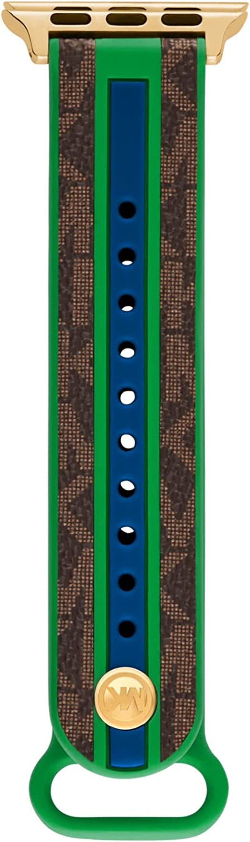 Michael Kors Interchangeable Watch Band Compatible with Your 38Mm/40Mm/41Mm Apple Watch- Leather or Silicone Bands for Apple Watch Series 8/7/6/5/4/3/2/1/SE  Michael Kors Green/Brown  