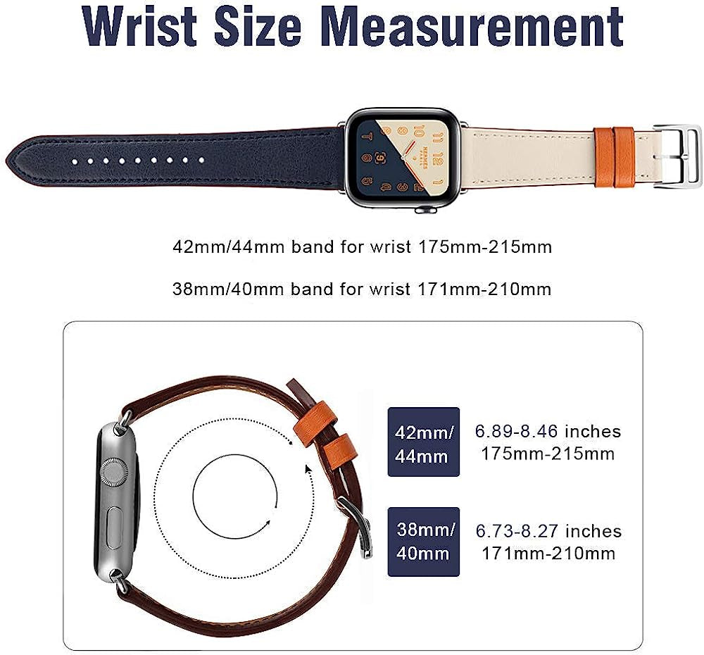 Ibazal Compatible with Apple Watch Band 42Mm 44Mm,Genuine Leather Bands Replacement Strap for Iwatch Series 7 6 SE 5 45Mm 4 3 2 1 38Mm 40Mm Sports&Edition Men  iBazal   