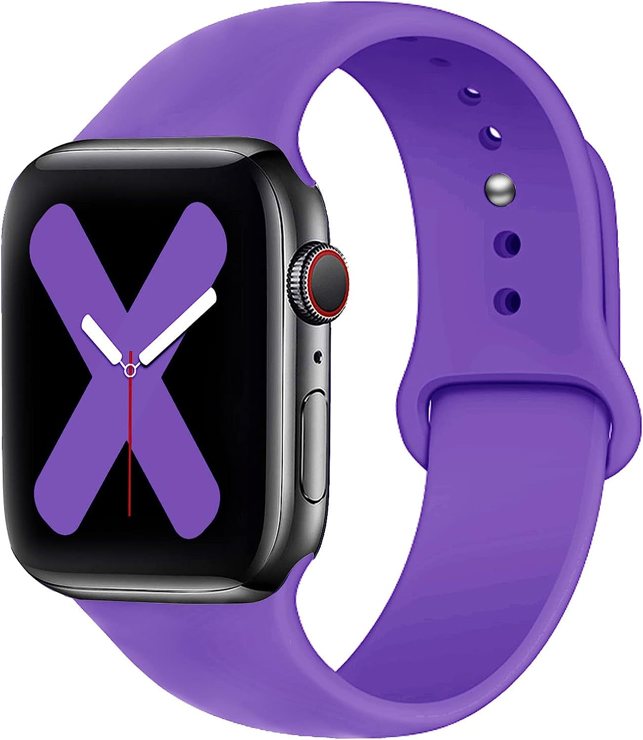 Saucyi Compatible with Apple Watch Band 41Mm 40Mm 38Mm 49Mm 45Mm 44Mm 42Mm,Soft Silicone Sport Band Replacement Strap with Classic Clasp for Iwatch Series 8 7 6 5 4 3 2 1 SE  Saucyi Dark Purple 38mm/40mm/41mm S/M 