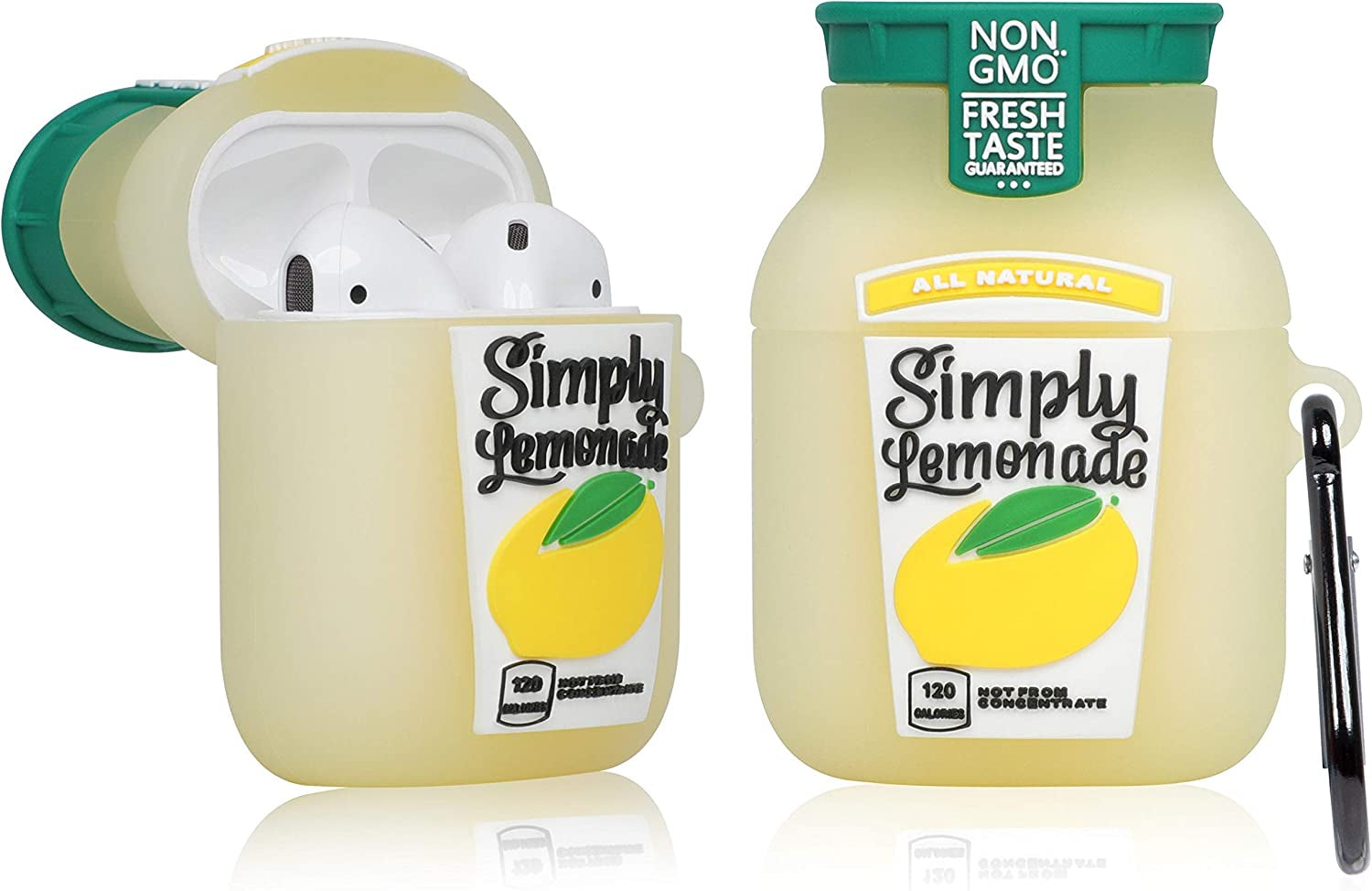 Oqplog for Airpod 2/1 Case Food Design Cover for Airpods Silicone Cases Air Pods Cute Funny Cartoon 3D Kawaii Fun Soft Designer Unique Fashion Cool Pretty for Girls Boys Teen Girly (Smart Popcorn)  guangjianheni Lemonade  