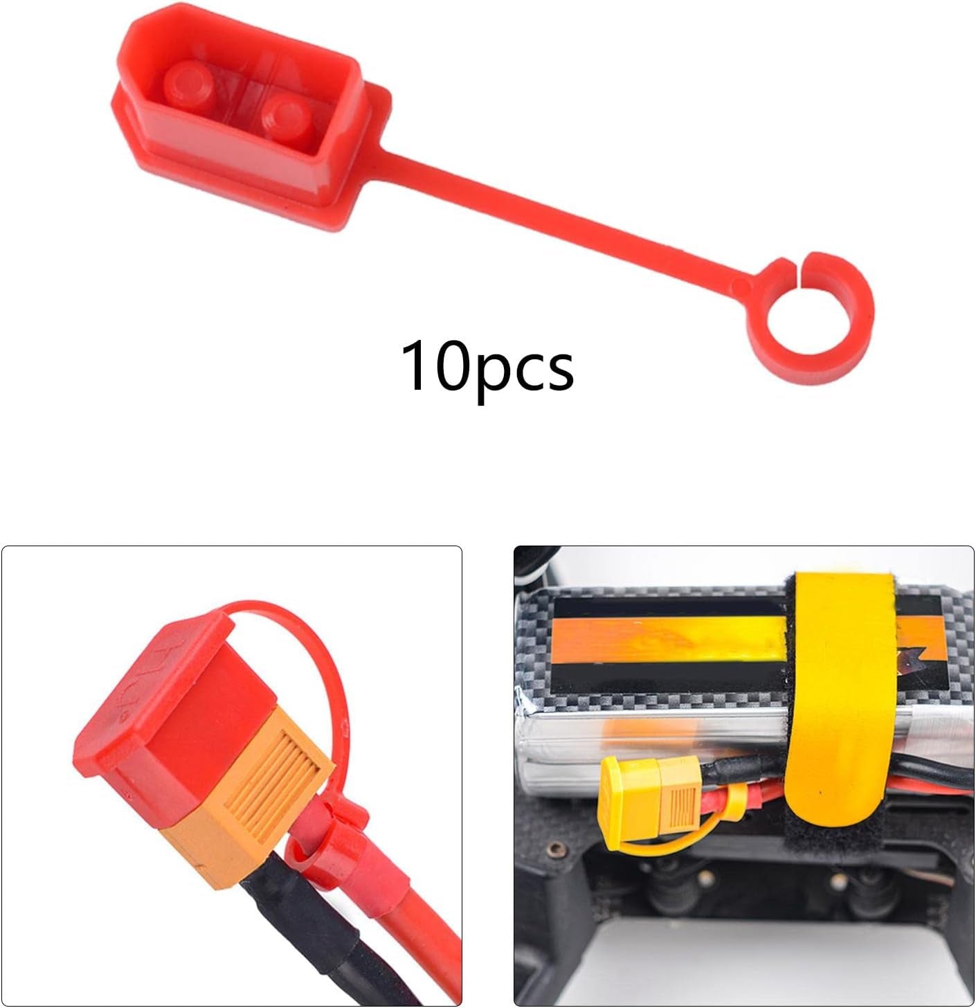 Yiju XT60 Male Female Plug Dust Protector Plug Protective Cover for Lipo Battery , Red  YIJU   