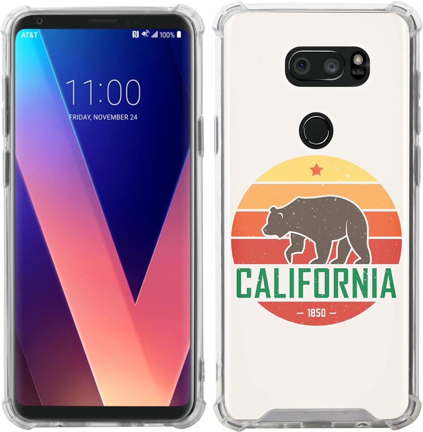 Casesondeck Case Compatible with [LG V30S Thinq and LG V30] Slim Precise Fit TPU Case, Scratch Protection Unique Design (California)  CasesonDeck   