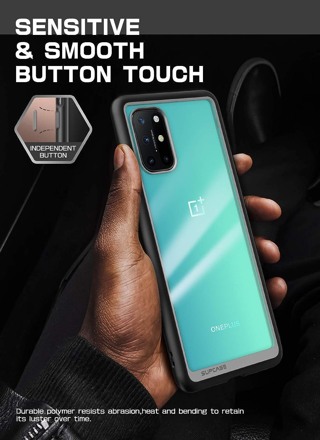 SUPCASE Unicorn Beetle Style Series Case Designed for Oneplus 8T, Premium Hybrid Protective Clear Case for Oneplus 8T 5G (Black)  SUPCASE   