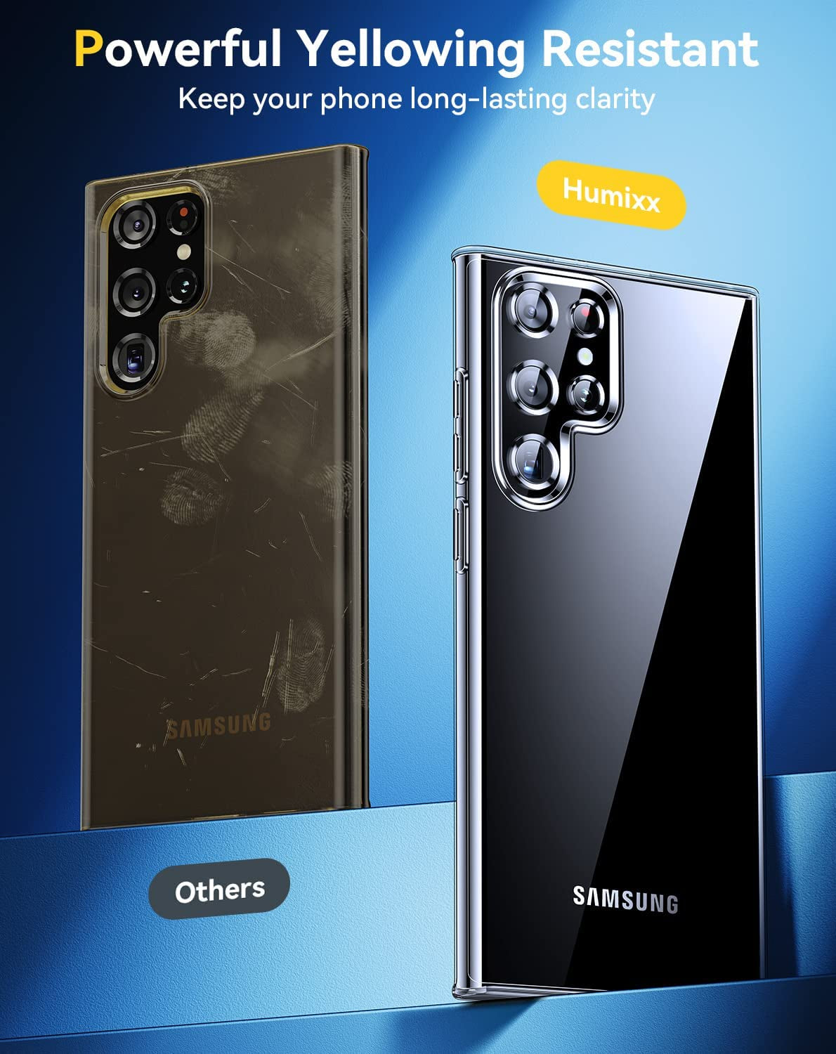 Humixx Crystal Clear Samsung Galaxy S22 Ultra Case, [18X Anti-Yellowing] [Military Grade Shockproof] Soft Slim Fit Transparent TPU Back, Protective Silicone Cover for Galaxy S22 Ultra 5G Case 6.8"  Humixx   