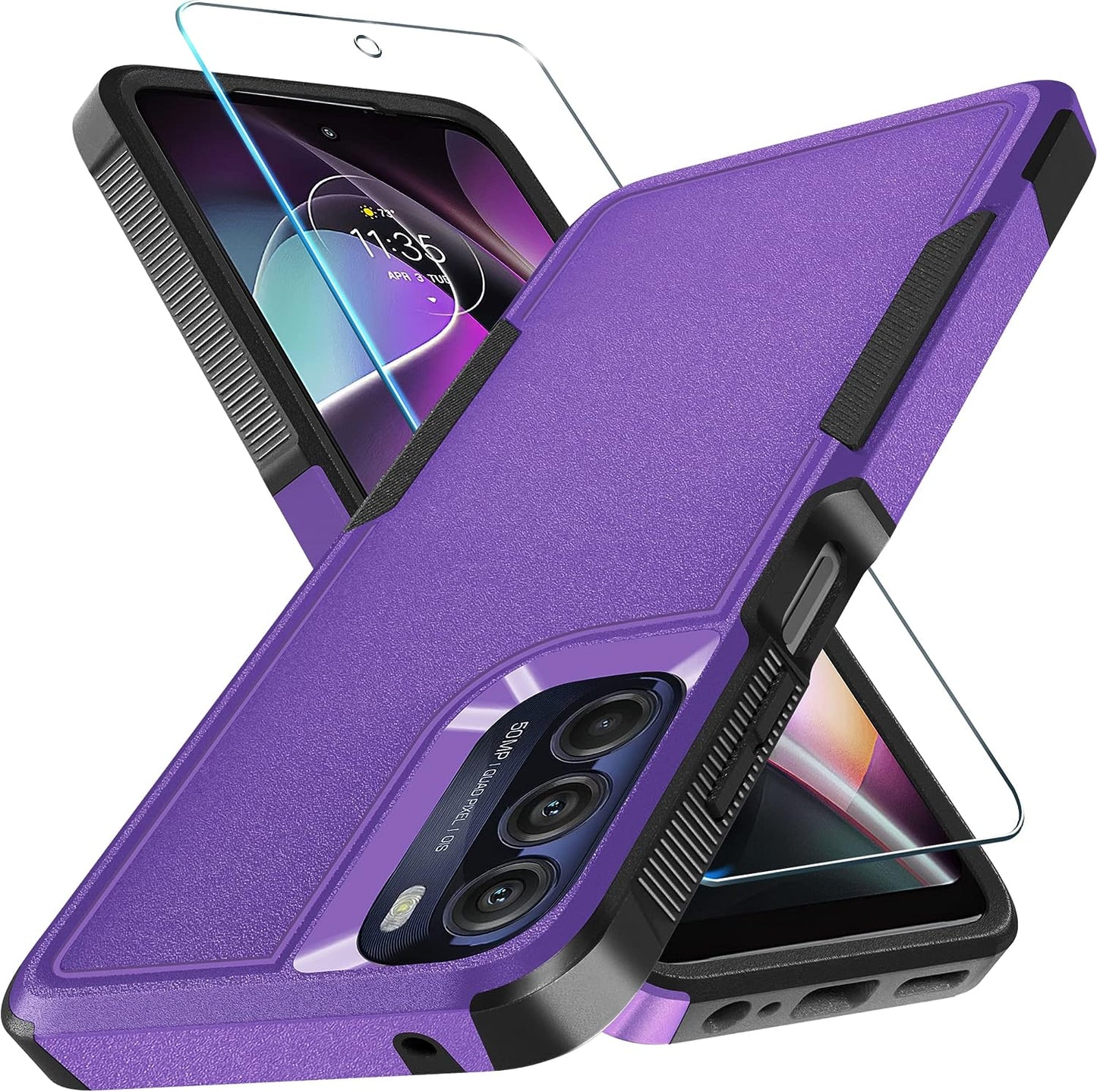 For Motorola Moto G Power 5G 2023 & Moto G 5G 2023 Case with Tempered Glass Screen Protector[1 Pack], Dual Layer Full Body Heavy Duty Rugged Shockproof Protective Phone Cover, Mint Green  RMOCR Lavender Moto G 5G 2022 