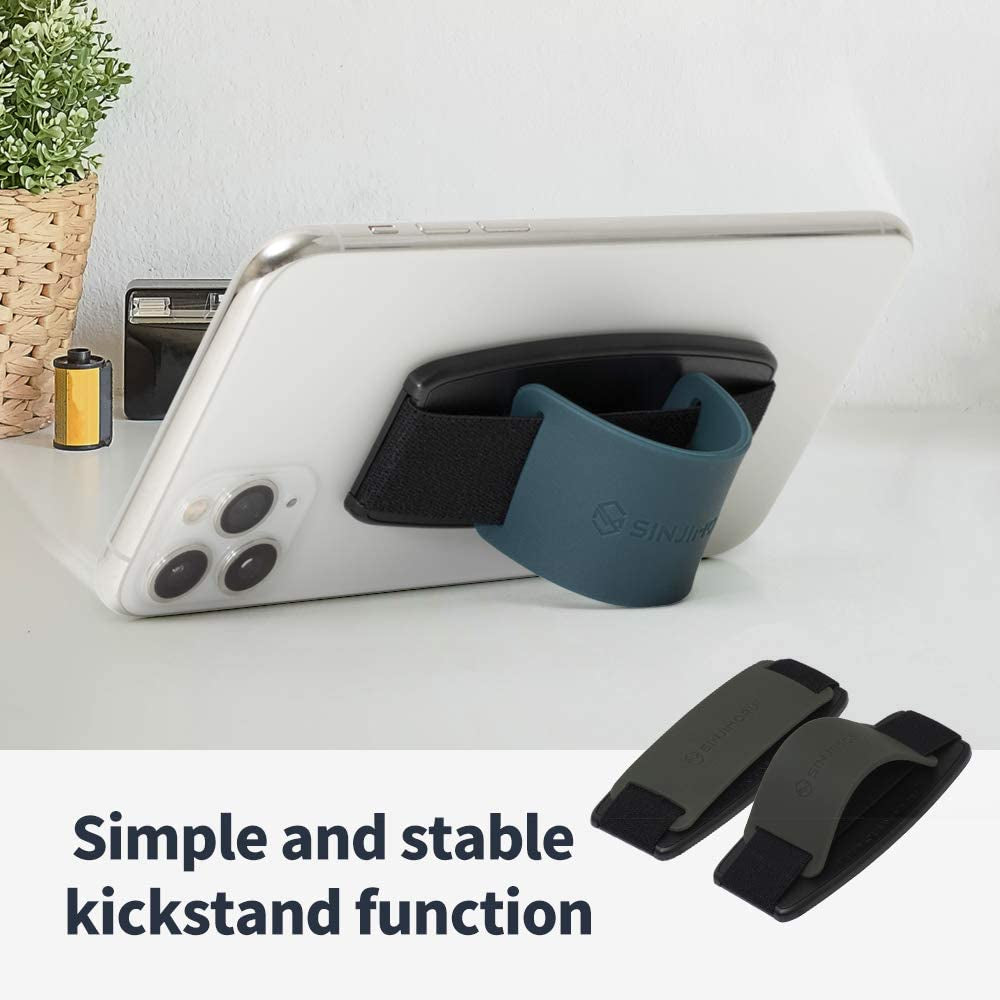 Sinjimoru Detachable Phone Grip Kickstand for Wireless Charging Compatible Phone Finger Holder for Iphone 12 & Smartphones. Sinji Mount S-Grip Black  Sinjimoru Co. Ltd   