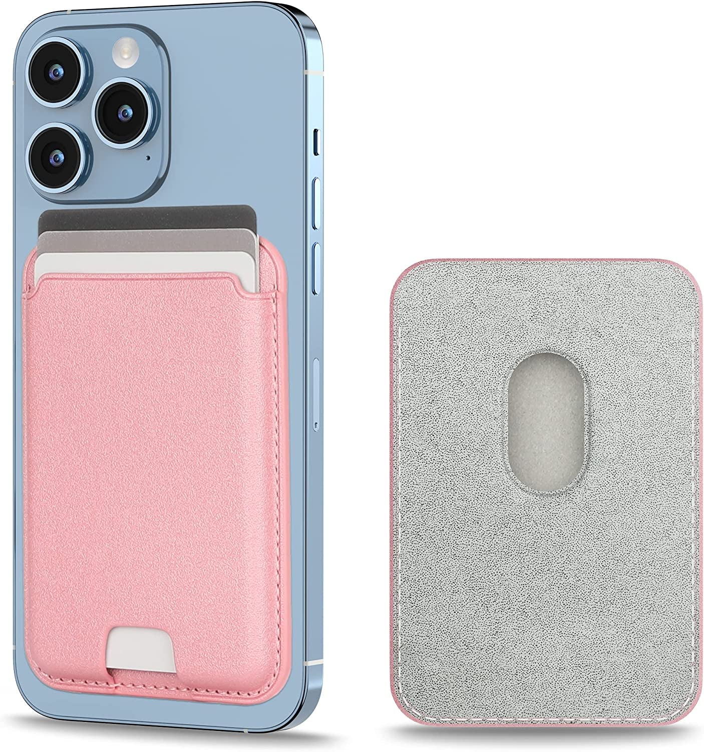 LCYATSI Magnetic Card Wallet Holder with Magsafe for Iphone 12/13/14 Mini/Plus/Pro/Max, Magnetic Cell Phone Wallet Card Holder for Magsafe Compatible with Most of Cell Phone Black  LCYATSI Pink  