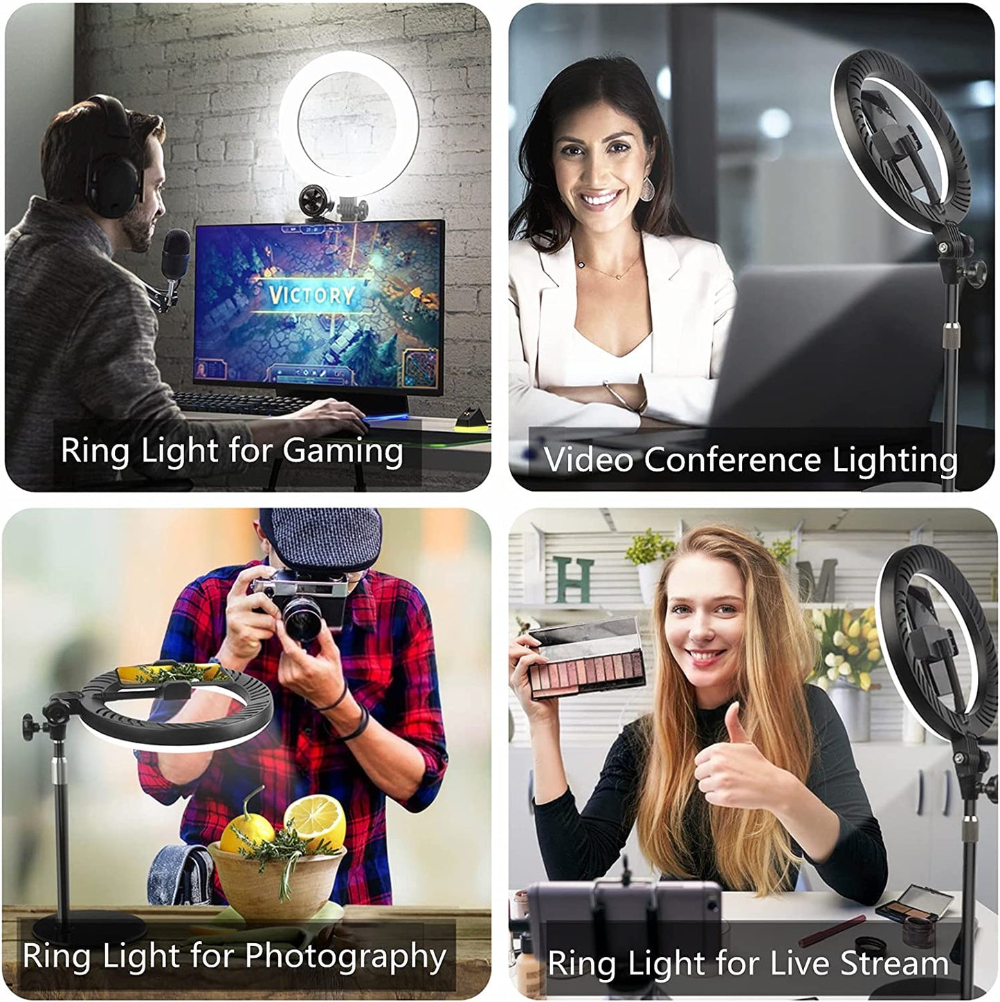 12'' Selfie Ring Light with Stand and Phone Holder - Tripod for Iphone with Ring Light, Floor Tall Ring Lights with Tripod for Phone/Camera, Circle Light for Video Recording, Photography, Tiktok, Zoom  Yarrashop   