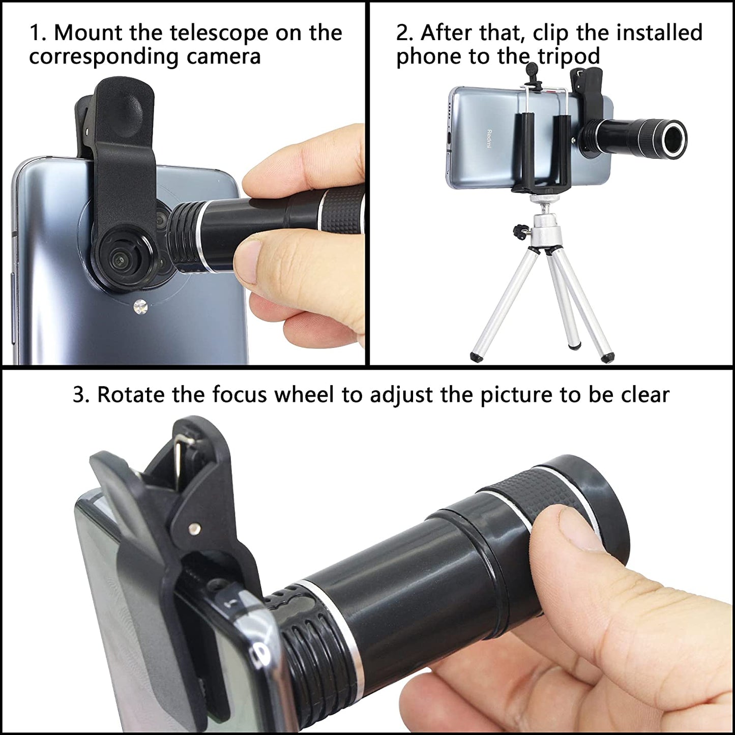 YACSEJAO HD 20X Zoom Lens with Tripod Telephoto Mobile Phone Lens Telescope for Smartphones and Tablet PC  YACSEJAO   