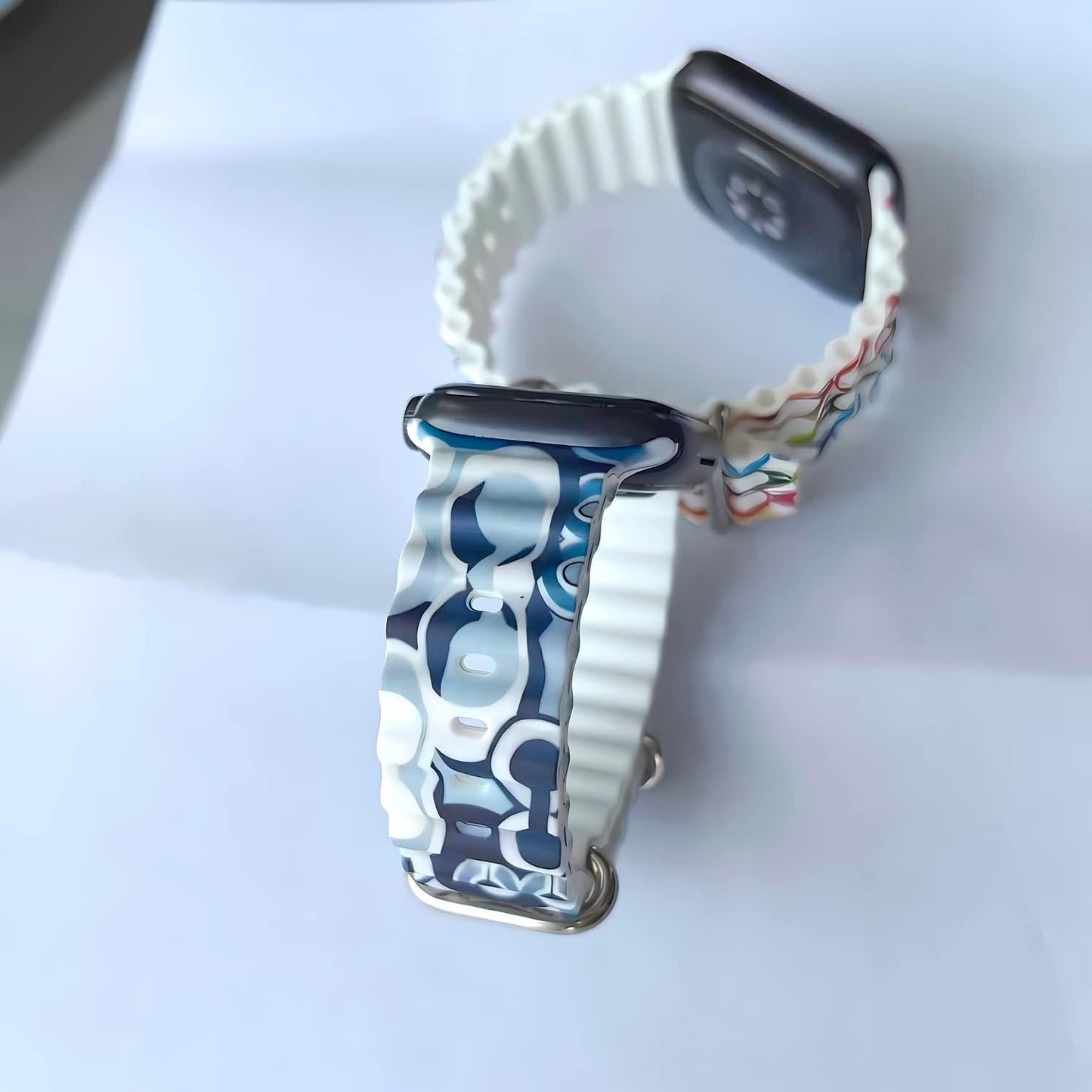 Luxury Sport Band Compatible with Apple Watch Ocean Band 49MM 38MM 40MM 41MM 42MM 44MM 45Mm,Designer Classic Monogram Retro Soft Strap Replacement Sport Wristbands for Iwatch Series 8 7 6 5 4 3 2 1 SE  Cairiocoin   