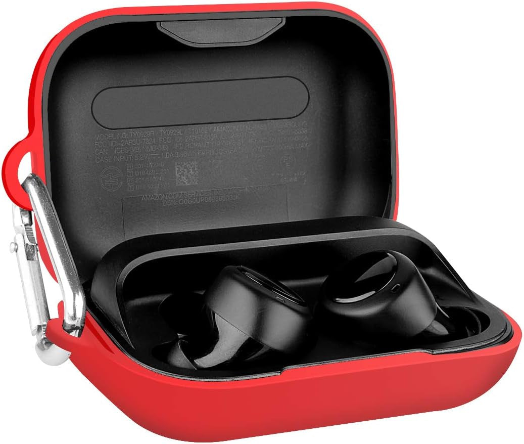 Geekria Silicone Case Cover Compatible with Echo Buds Earphone, Replacement Protective Hard Shell Travel Carrying Bag (Red)  GEEKRIA   