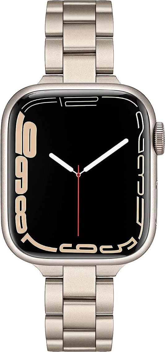 Trumirr Band for Apple Watch Series 8 7 45Mm Starlight Women, Slim Stainless Steel Watchband Feminine Strap Replacement for Iwatch SE Ultra Series 8 7 6 5 4 3 2 1 49Mm 45Mm 44Mm 42Mm  TRUMiRR   