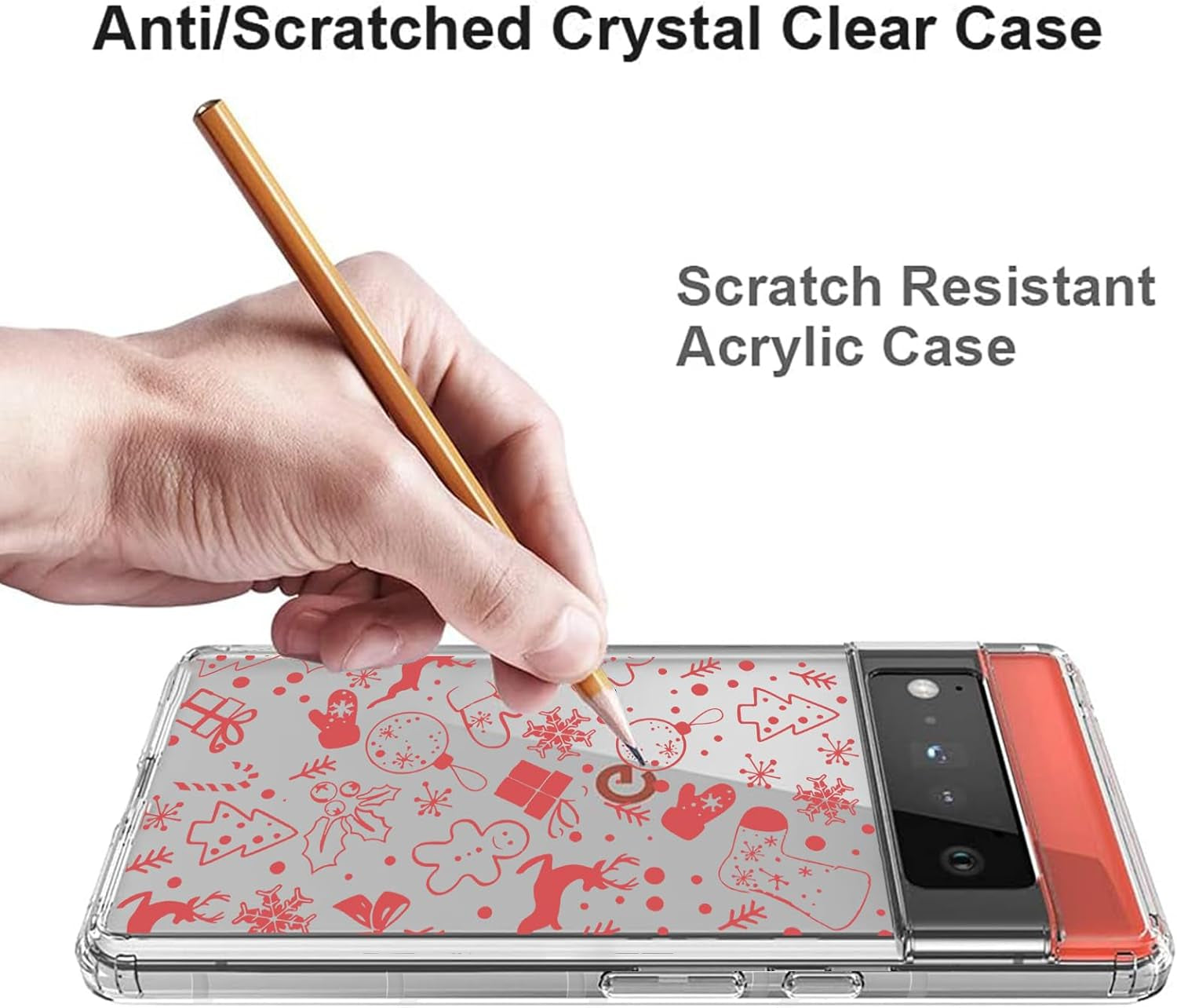 YCJACE Google Pixel 6 Pro Case Clear with Christmas Design Soft Flexible TPU Ultra-Thin Shockproof Anti-Scratch Bumper Protective Cover Case for Google Pixel 6 Pro-Christmas  YCJACE   