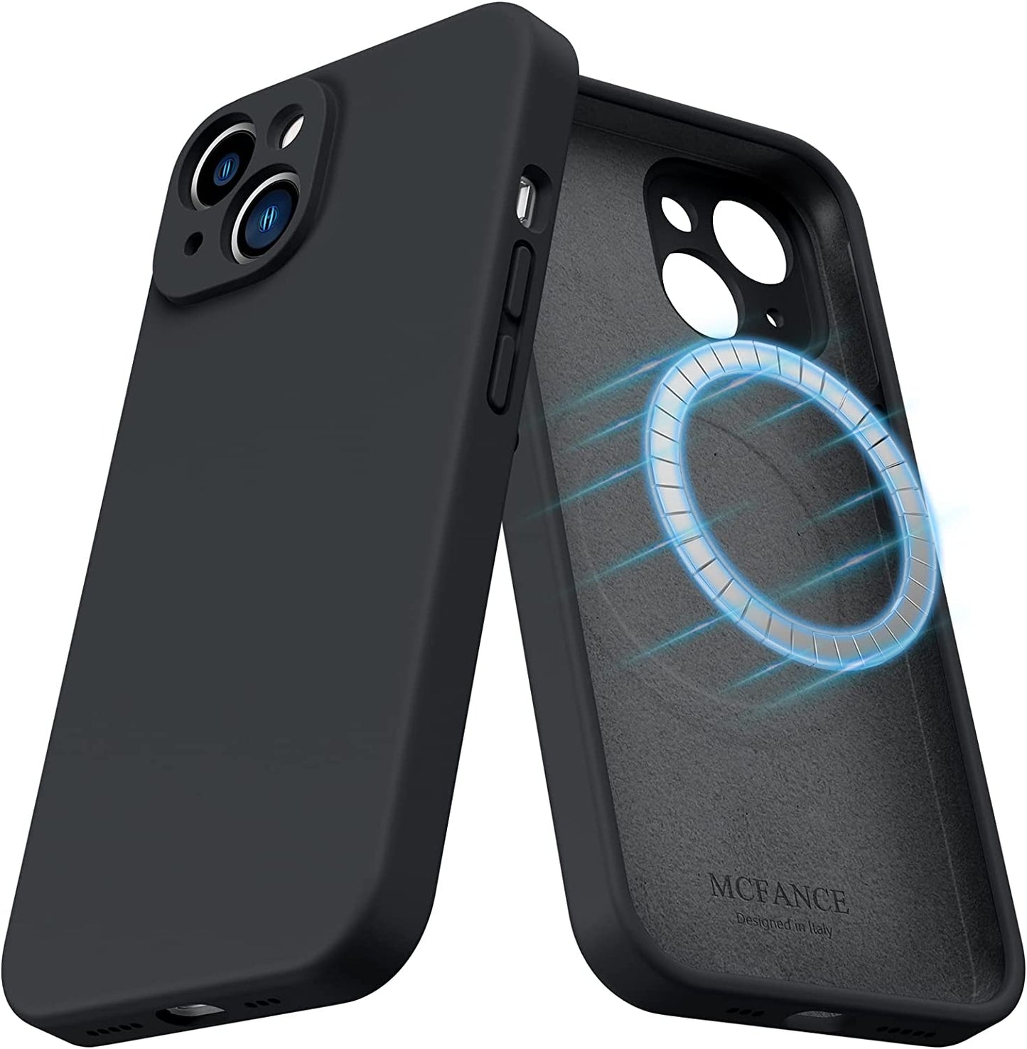 MCFANCE Silicone Magnetic Case for Iphone 14 plus Magsafe Case Silicone Phone Case with Microfiber Lining for Iphone 14 plus 6.7 Inch 2022, Darkgrey  MCFANCE Black  