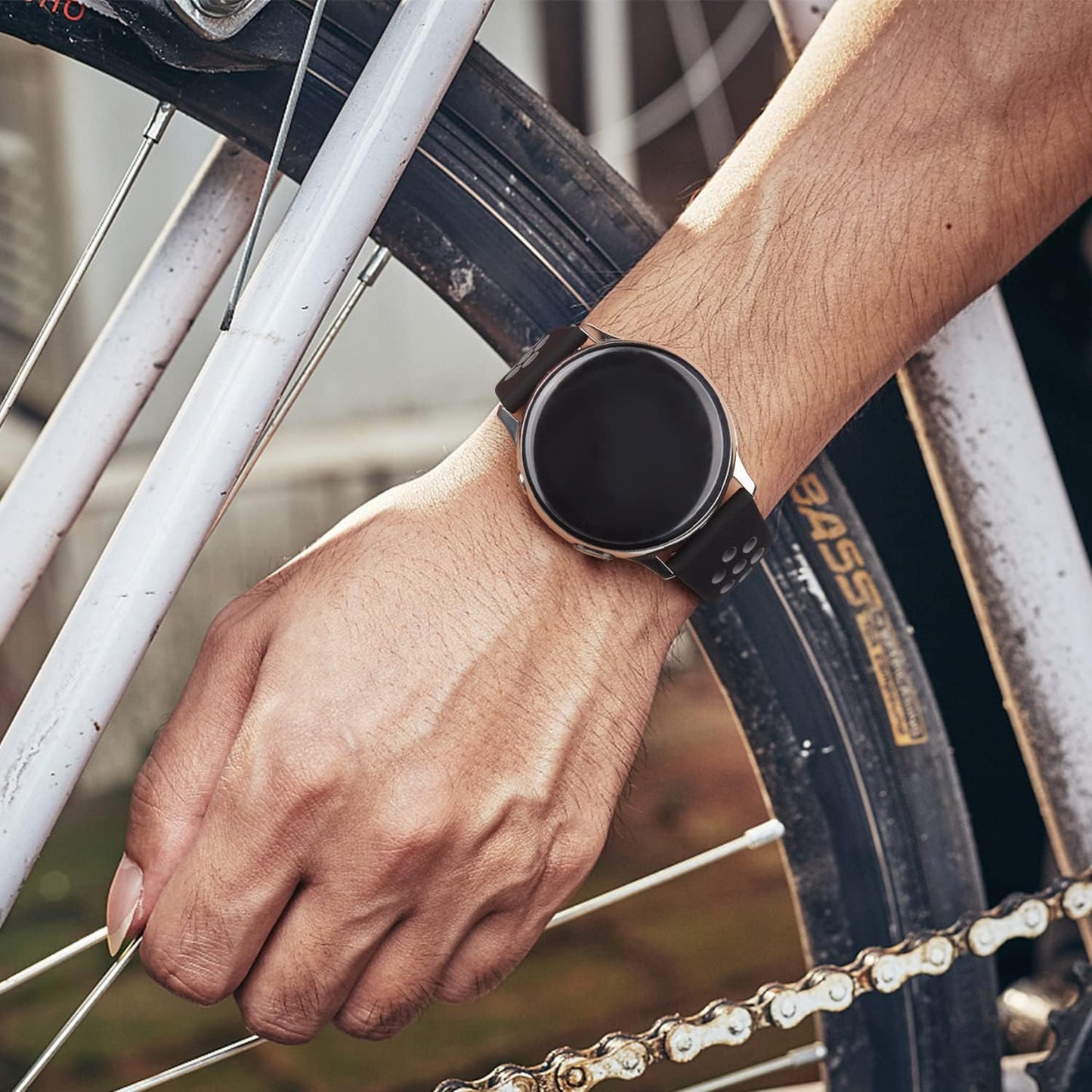 Wanme Sport Band for Garmin Venu / Venu Sq / Vivoactive 3 Watch Bands, 20Mm Adjustable Soft Silicone Replacement Wristband Strap for Garmin Vivoactive 3 Music, Forerunner 645 / 245 Music, Samsung Galaxy Watch 4  Wanme   