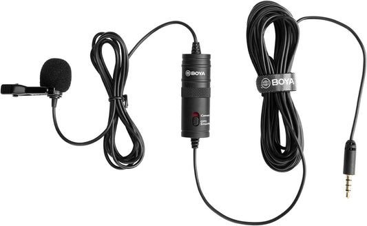 BOYA BY-M1 3.5Mm Electret Condenser Microphone with 1/4" Adapter for Smartphones Iphone DSLR Cameras PC  BOYA   