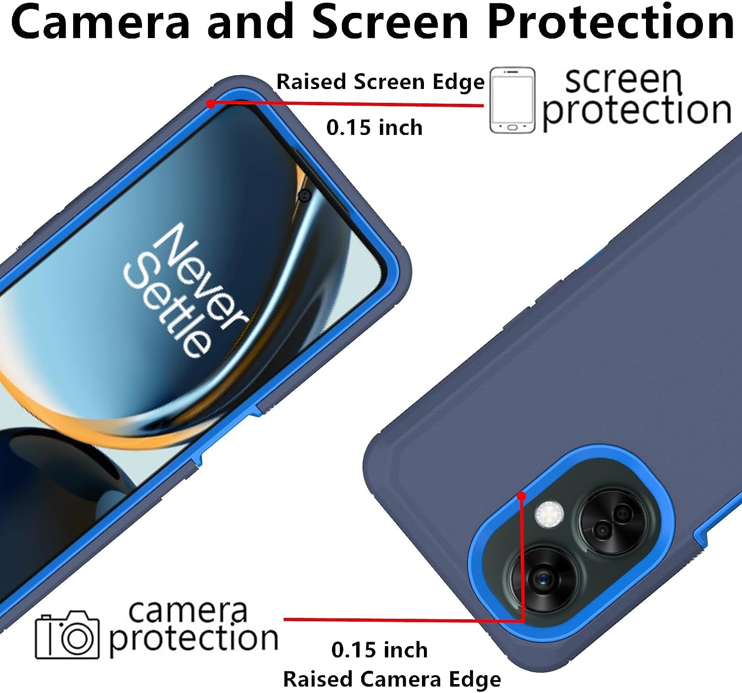 AZSXLG for Oneplus Nord N30 5G Case, Defender Case Heavy Duty Shockproof Dustproof 3 in 1 Rugged Protective Phone Cover for Oneplus Nord N30 (Blue)  AZSXLG   