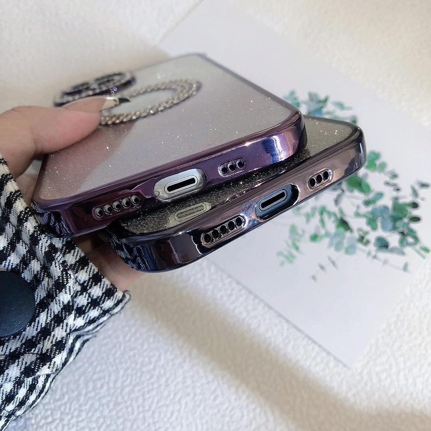 Yivenbarity Compatible for Iphone 13,Bling Luxury Plating Rhinestone Design Cover for Women Girl,Shiny Glitter Crystal Diamond Sparkle Gradient Clear Case with Camera Lens Shockproof Protection-Gold  Yivenbarity   