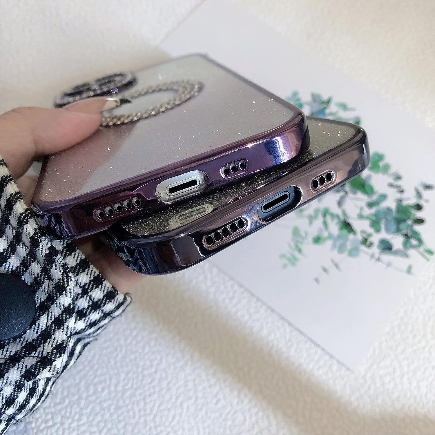 Yivenbarity Compatible for Iphone 13,Bling Luxury Plating Rhinestone Design Cover for Women Girl,Shiny Glitter Crystal Diamond Sparkle Gradient Clear Case with Camera Lens Shockproof Protection-Gold  Yivenbarity   