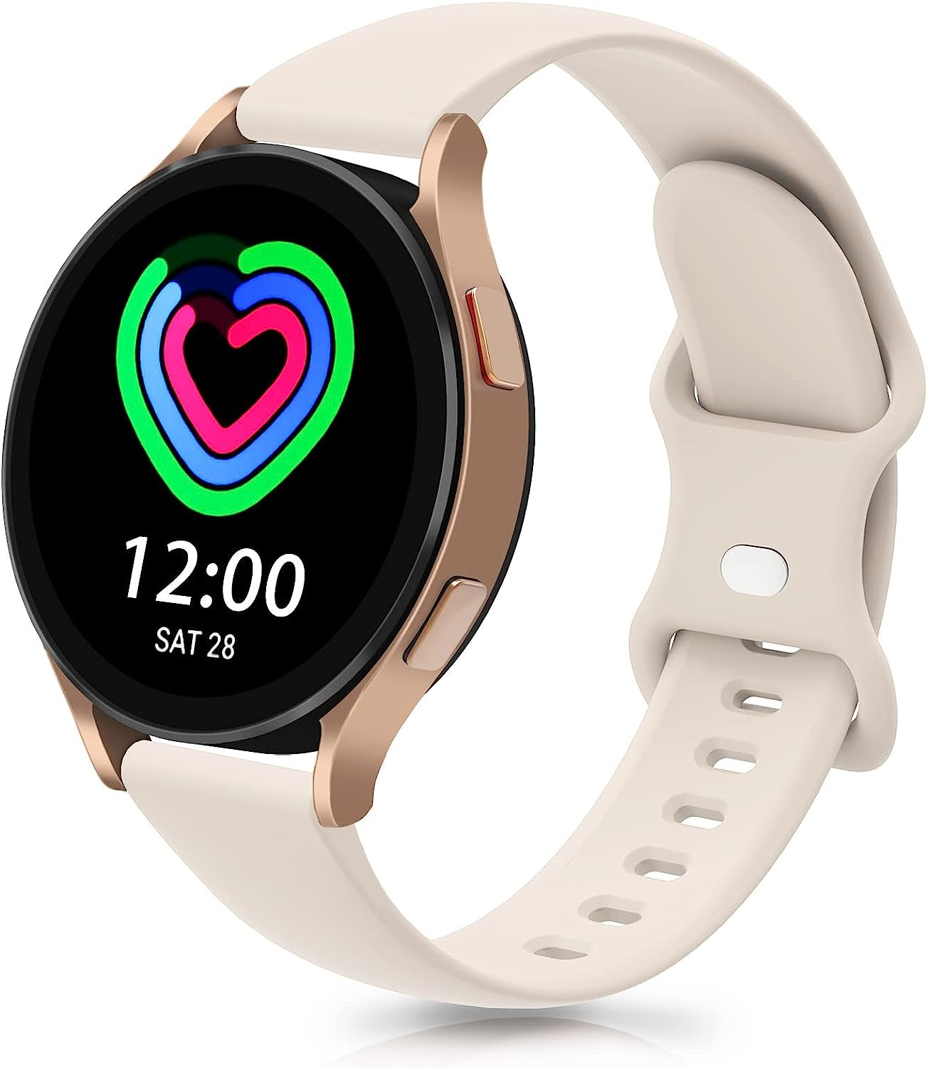 20Mm Watch Bands Compatible with Samsung Galaxy Watch 4/Classic Band 40Mm 42Mm 44Mm 46Mm, Watch Active 2 40Mm 44Mm/Watch 3 41Mm, Soft Silicone Breathable Bands Elastic Replacement Galaxy Strap  KingofKings Starlight 20MM 