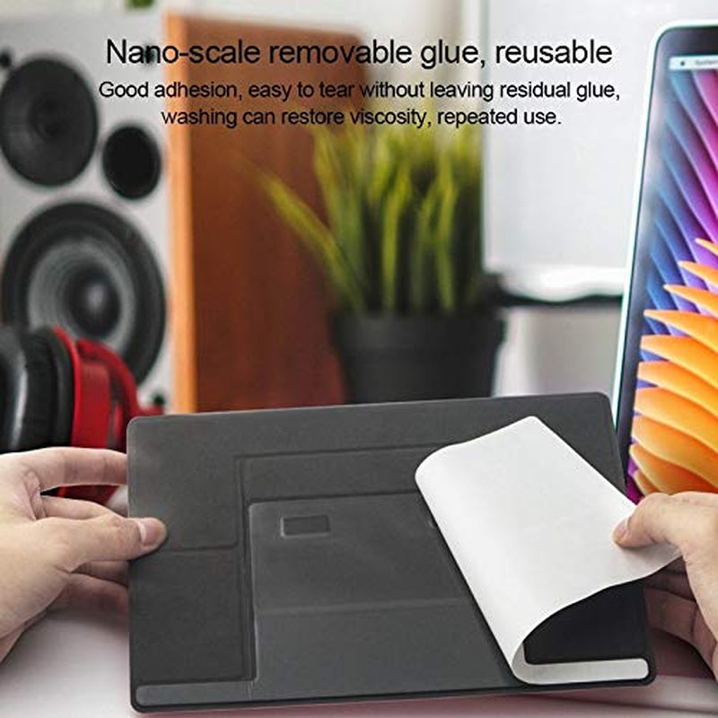 Wig Computer Shelf Build-In Magnetic Design Adjustable Automatic Adsorption Laptop PU Stand (Black) (Color : Black)  wang   