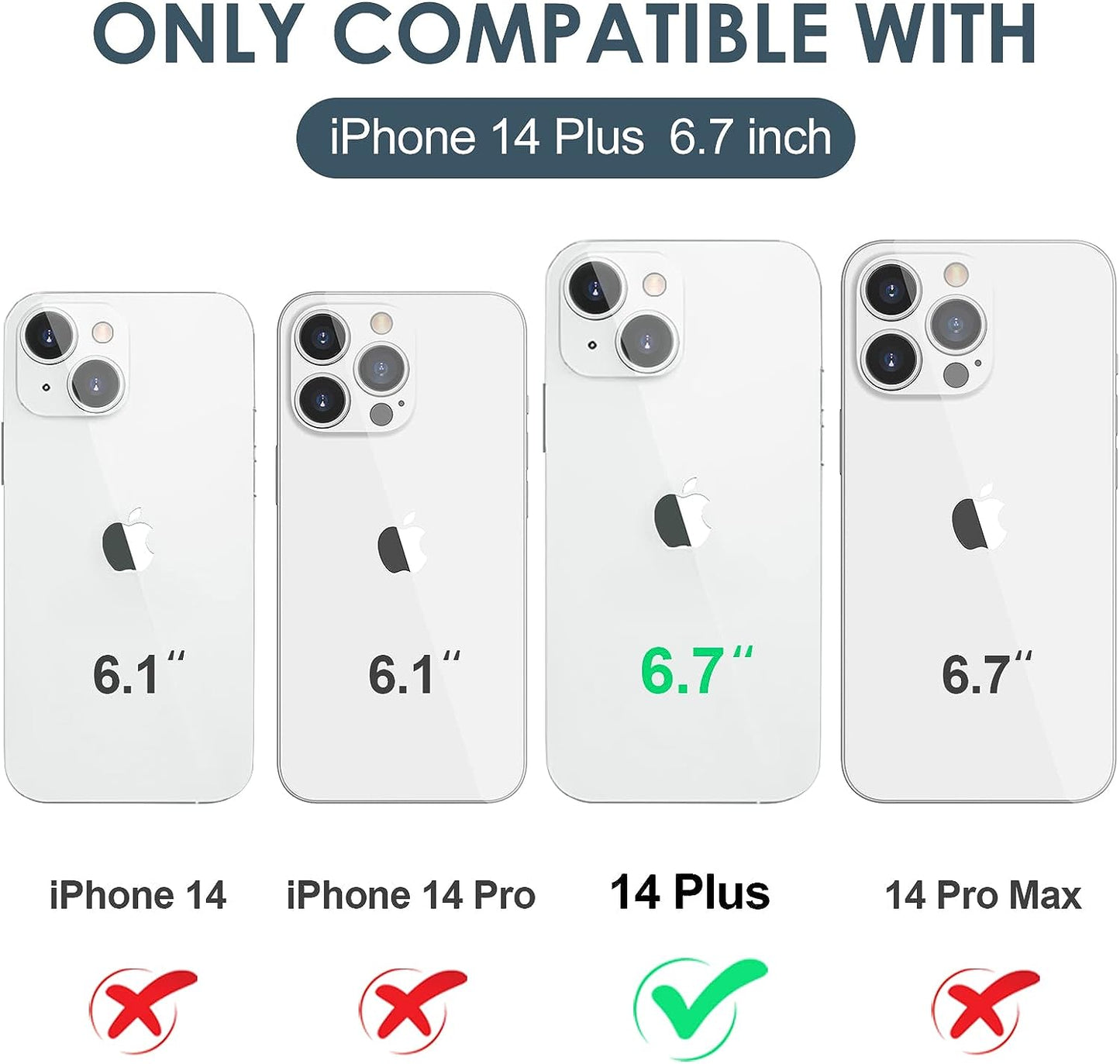 LOEV Compatible with Iphone 14 plus 6.7 Inch Clear Holographic Heart Phone Case, Laser Rainbow Love Heart Cute Pattern Design Phone Case Protective Shockproof Hard PC & Soft TPU Cover for Women Girl  LOEV   