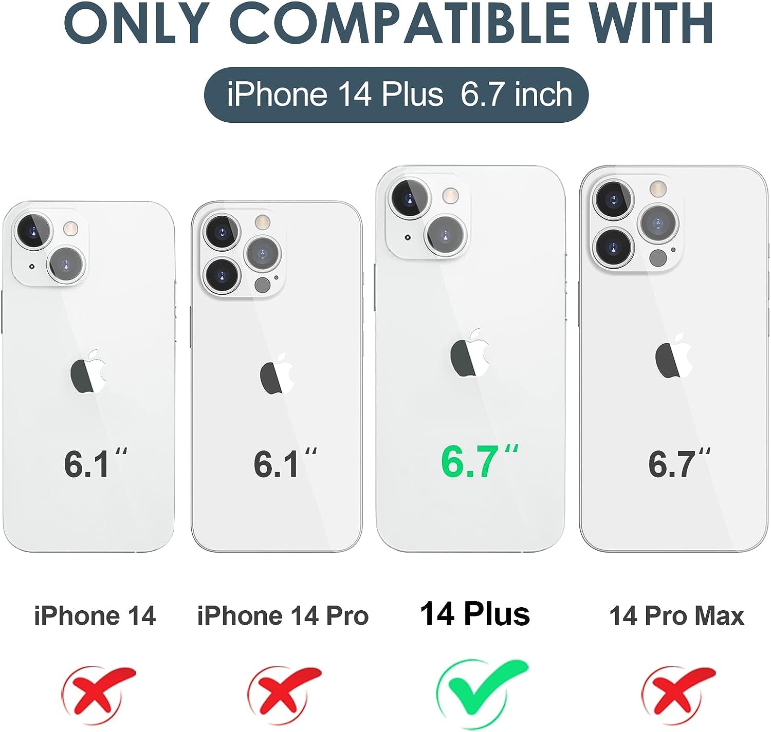 LOEV Compatible with Iphone 14 plus 6.7 Inch Clear Holographic Heart Phone Case, Laser Rainbow Love Heart Cute Pattern Design Phone Case Protective Shockproof Hard PC & Soft TPU Cover for Women Girl  LOEV   