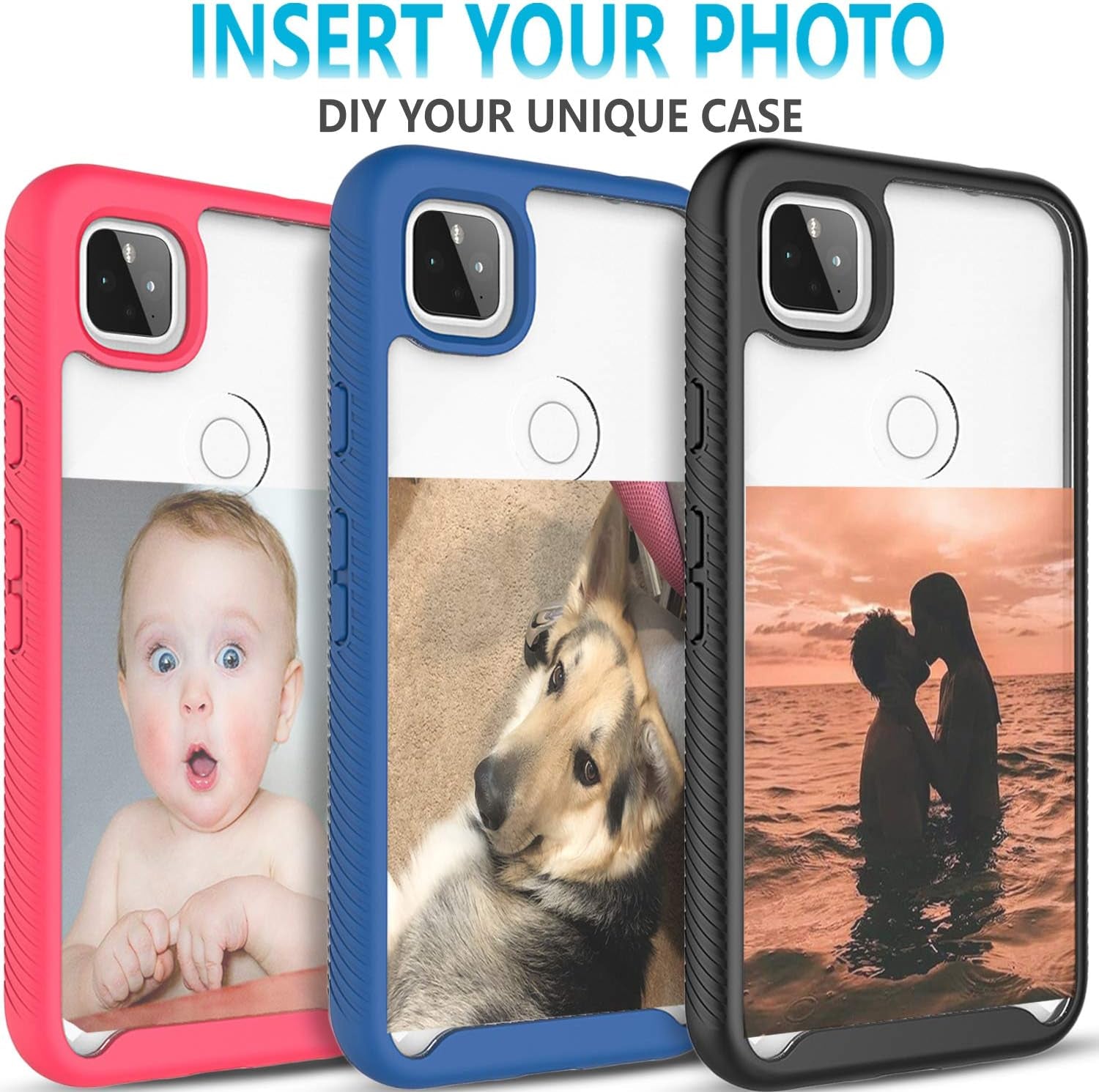 Google Pixel 4A 5G Case, [Not Fit Pixel 4A/Pixel 4] with [Tempered Glass Screen Protector Included], Circlemalls Transparent Back 12 Feet Shockproof Durable Hybrid Drop Protection Armor Cover- Blue  Circlemalls   