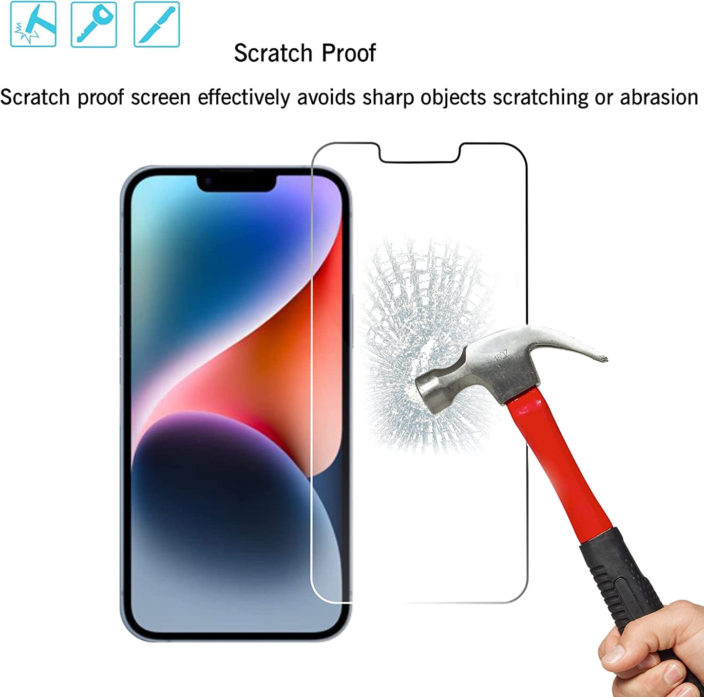 Ailun 3 Pack Screen Protector for Iphone 14[6.1 Inch] + 3 Pack Camera Lens Protector,Case Friendly Tempered Glass Film,[9H Hardness] - HD  Ailun   