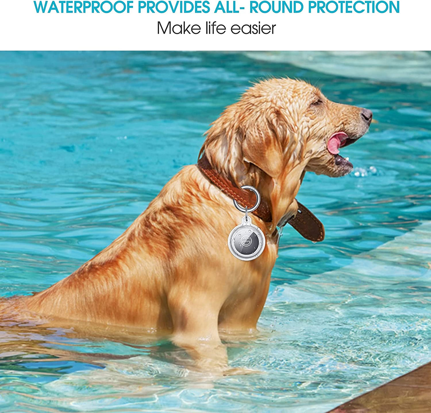 Clear Case for Airtag, Smidream Soft TPU 360 Degree Protection Airtag Case, Waterproof Protective Cover Airtag Holder with Key Ring for Luggage, Dog, Cat, Pet ( Protective Film Included ) (4 Pack)  Smidream   