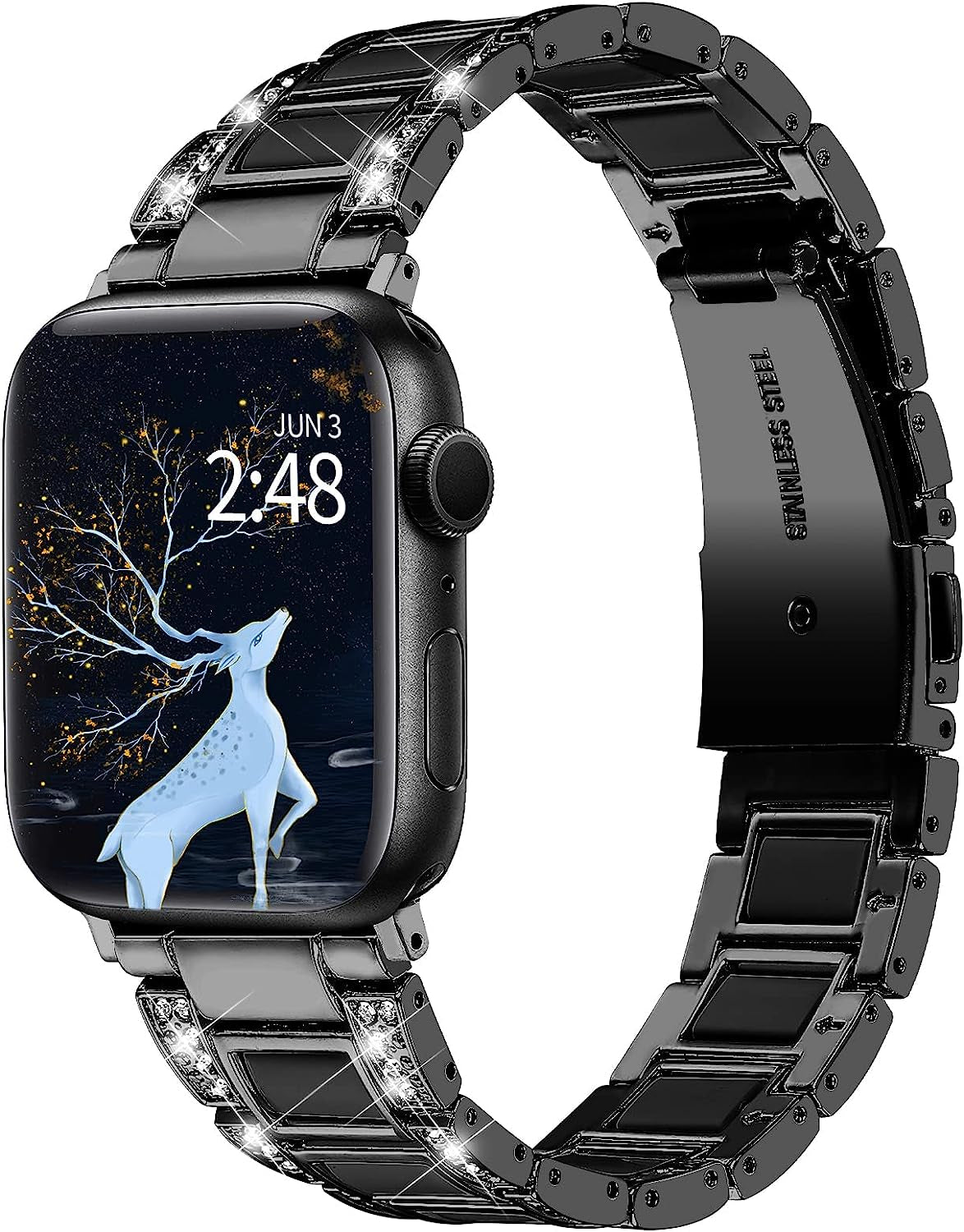 BEIZIYE Resin Bands Compatible with Apple Watch Ultra Band 49Mm 45Mm 44Mm 42Mm 41Mm 40Mm 38Mm Women, Thin Light Slim Resin Strap Bracelet Wristband Is for Iwatch Ultra Series 8 7 6 5 4 3 2 1 SE  BEIZIYE Black 38mm/40mm/41mm 