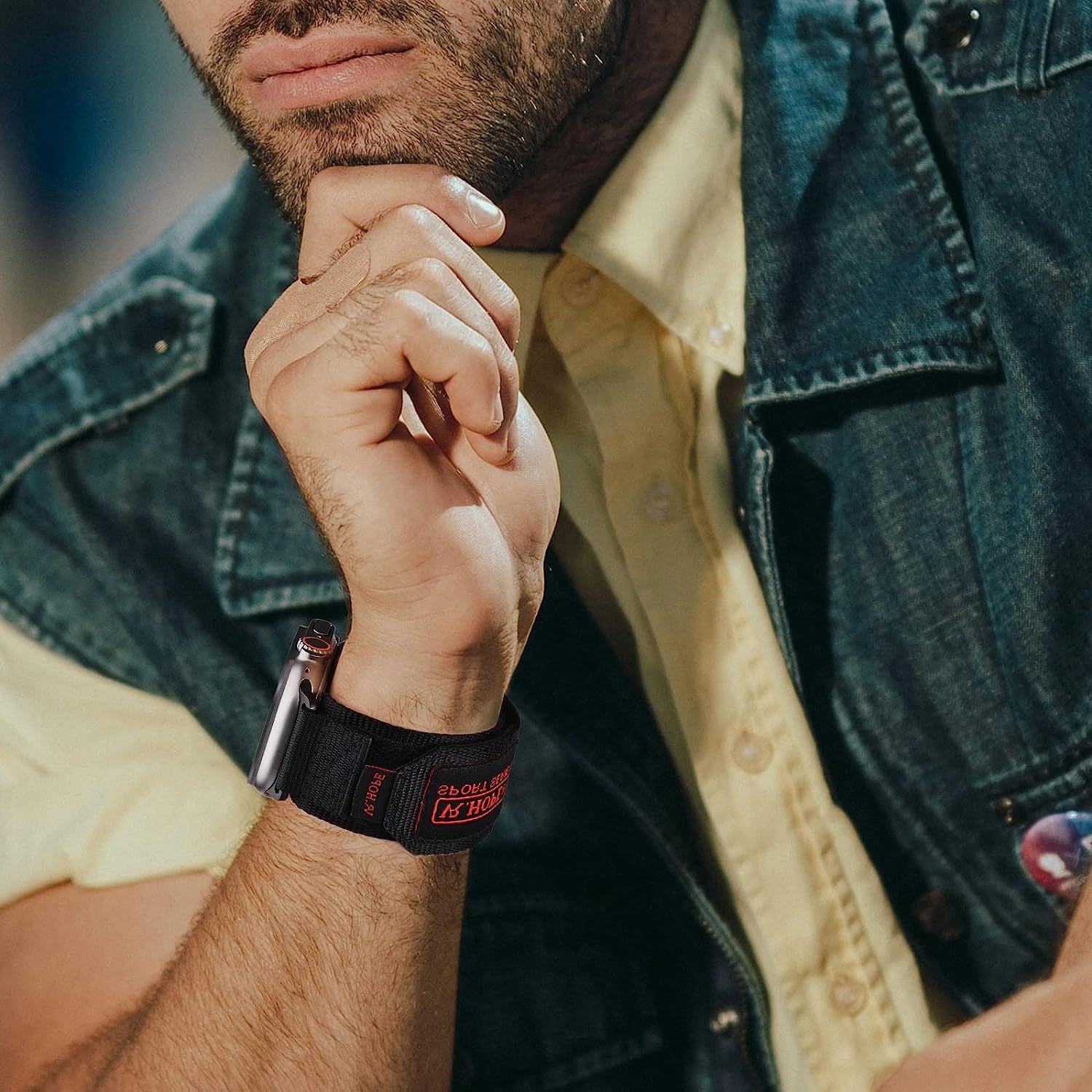 V.R.HOPE Nylon Watch Band Compatible with Apple Watch 42Mm 44Mm 45Mm for Men, Sports Strap Loop Adjustable Replacement Iwatch Bands for Series 8 7 6 5 4 3 2 1 SE  V.R.HOPE   