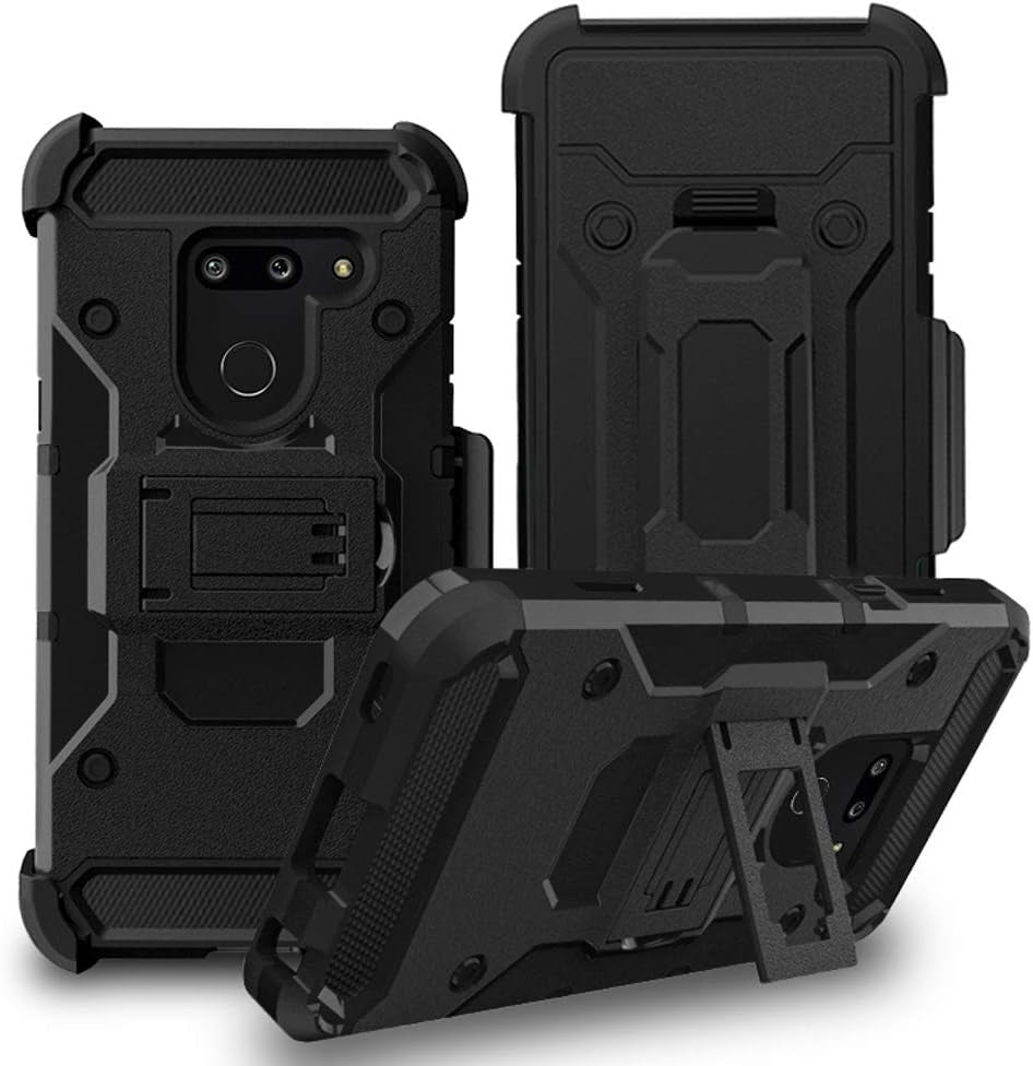 LG G8 Thinq Case, LG G8 Case, with Screen Protector Belt Clip Holster Built-In Kickstand, Telegaming Shock Absorption Heavy Duty Hybrid Amor Phone Case for LG G8 Thinq/Lg G8  Ivy   