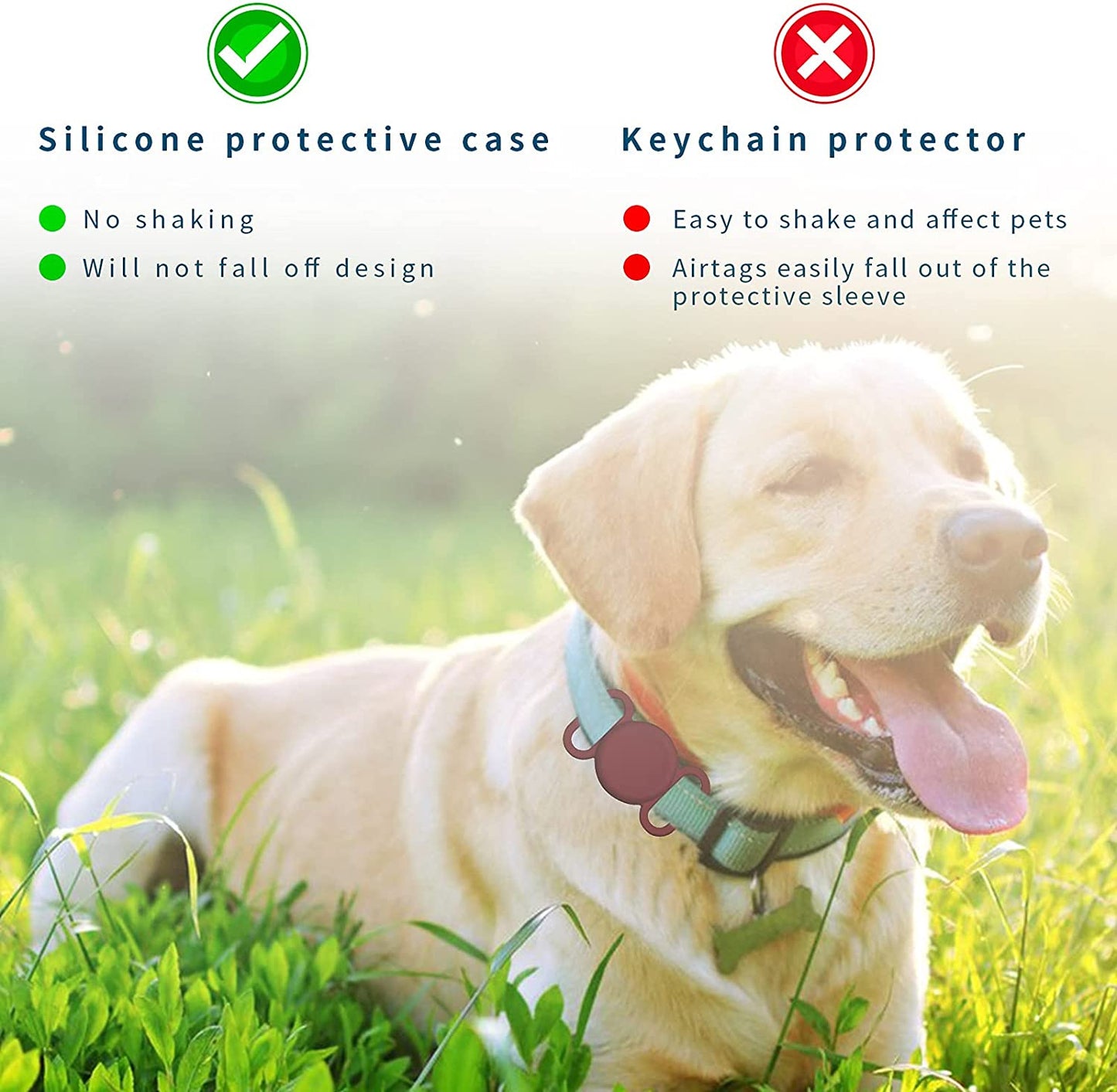 Air Tag Dog Collar Holder Waterproof Small Compatible Protective Cover for Apple Airtag GPS Tracking Dog Cat Soft Silicone Waterproof Protective for Pet Dog Cat and Children Elderly Bags  YAFIYGI   