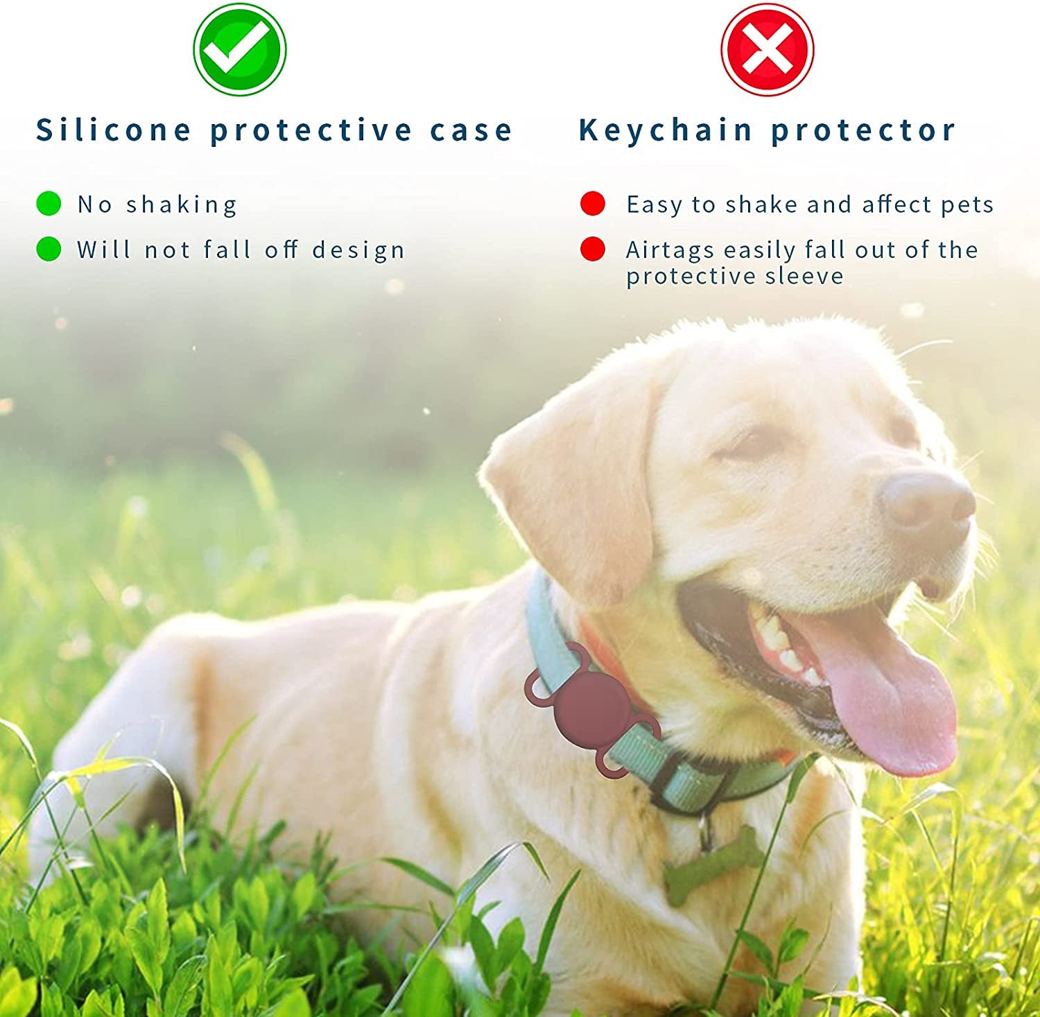 Air Tag Dog Collar Holder Waterproof Small Compatible Protective Cover for Apple Airtag GPS Tracking Dog Cat Soft Silicone Waterproof Protective for Pet Dog Cat and Children Elderly Bags  YAFIYGI   