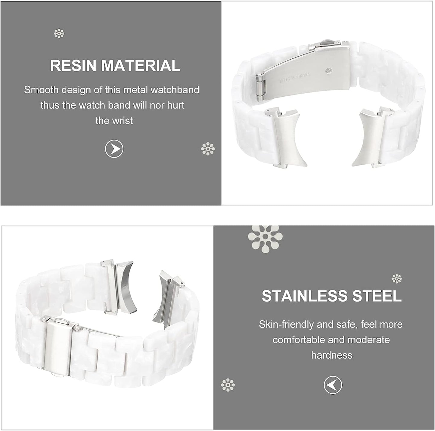 Sosoport Stainless Steel Watch Band Seamless Watch Belt Stainless Watchband Anti- Slip Watch Band Compatible for Watch4  Sosoport   