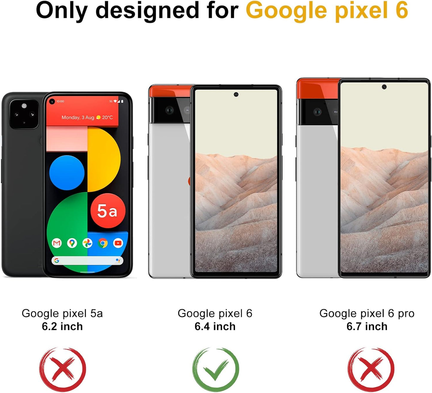 YWXTW Google Pixel 6 Privacy Screen Protector, 2 Pack Tempered Glass Anti-Spy 9H Hardness Film for Google Pixel 6 2021 6.4-Inch, [Don’T Support Fingerprint Unlock] Bubble Free Case Friendly - Black  YWXTW   