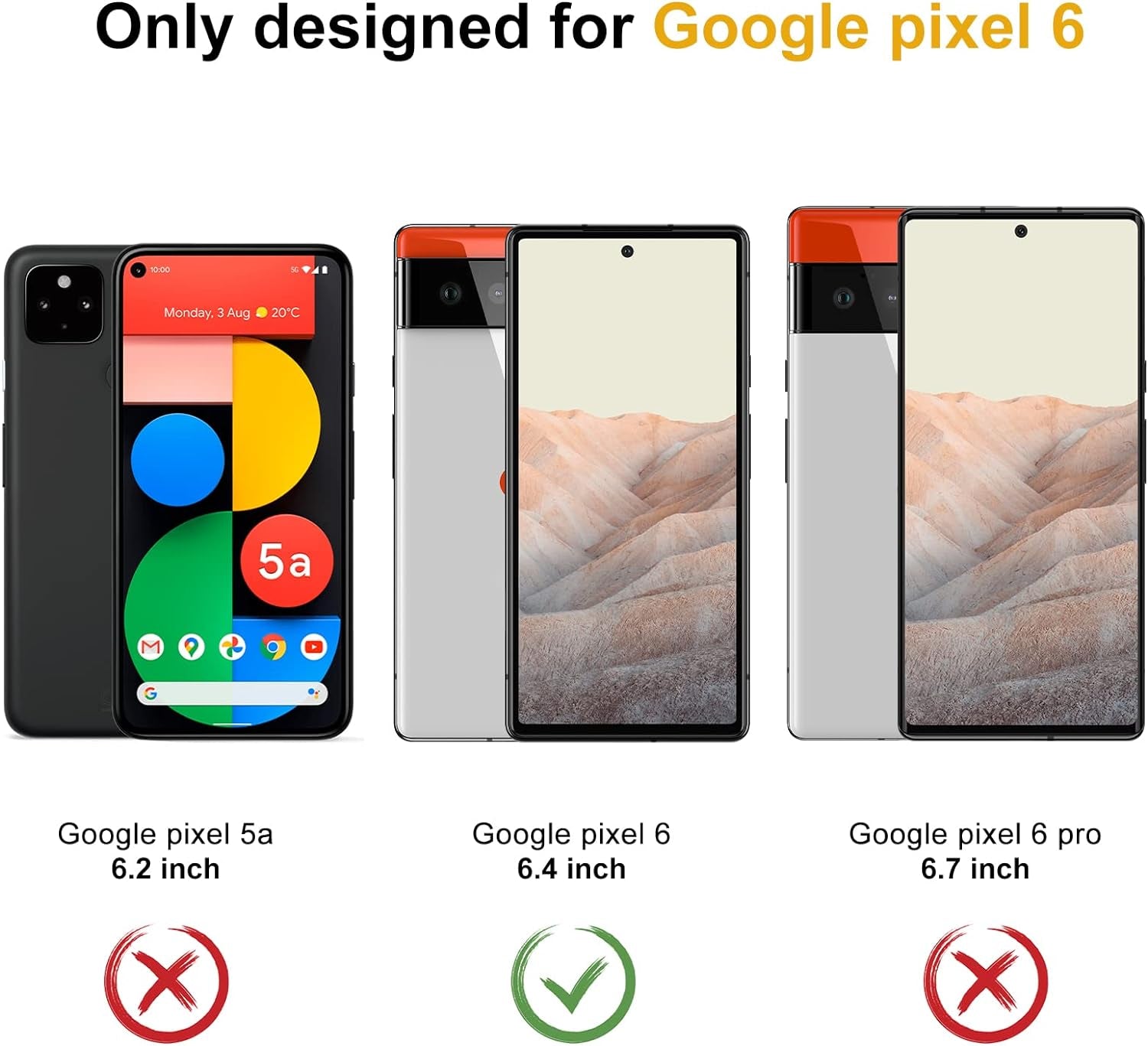 YWXTW Google Pixel 6 Privacy Screen Protector, 2 Pack Tempered Glass Anti-Spy 9H Hardness Film for Google Pixel 6 2021 6.4-Inch, [Don’T Support Fingerprint Unlock] Bubble Free Case Friendly - Black  YWXTW   