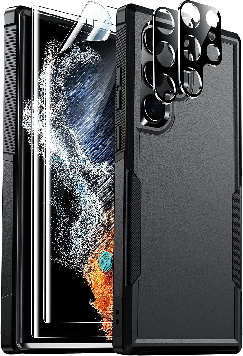 SPIDERCASE Designed for Galaxy S22 Ultra Case, Waterproof Built-In Screen Protector Full Protection Heavy Duty Shockproof Anti-Scratched Rugged Case for Galaxy S22 Ultra 5G 6.8'' 2022, Black/Clear  SPIDERCASE Box-Black  