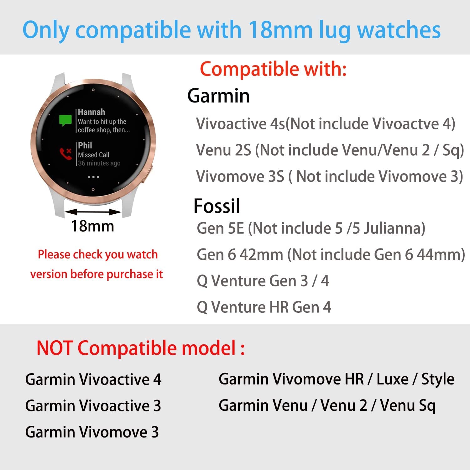 Vicrior Band Compatible with Garmin Vivoactive 4S / Venu 2S/ Vivomove 3S, 18Mm Mesh Woven Stainless Steel Wrist Bracelet Bands Strap for Fossil Gen Women'S 5E / Gen 6 / Q Venture Gen 4 HR, Rose Gold  ViCRiOR   