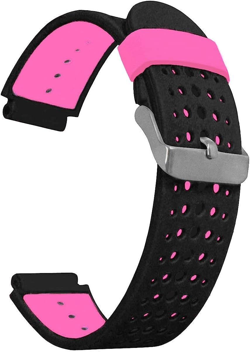 HOUCY Sport Watch Band for Garmin Forerunner 735XT 735/220/230/235/620/630 Watch Soft Silicone Strap Replacement Watch Band  HOUCY Black pink  
